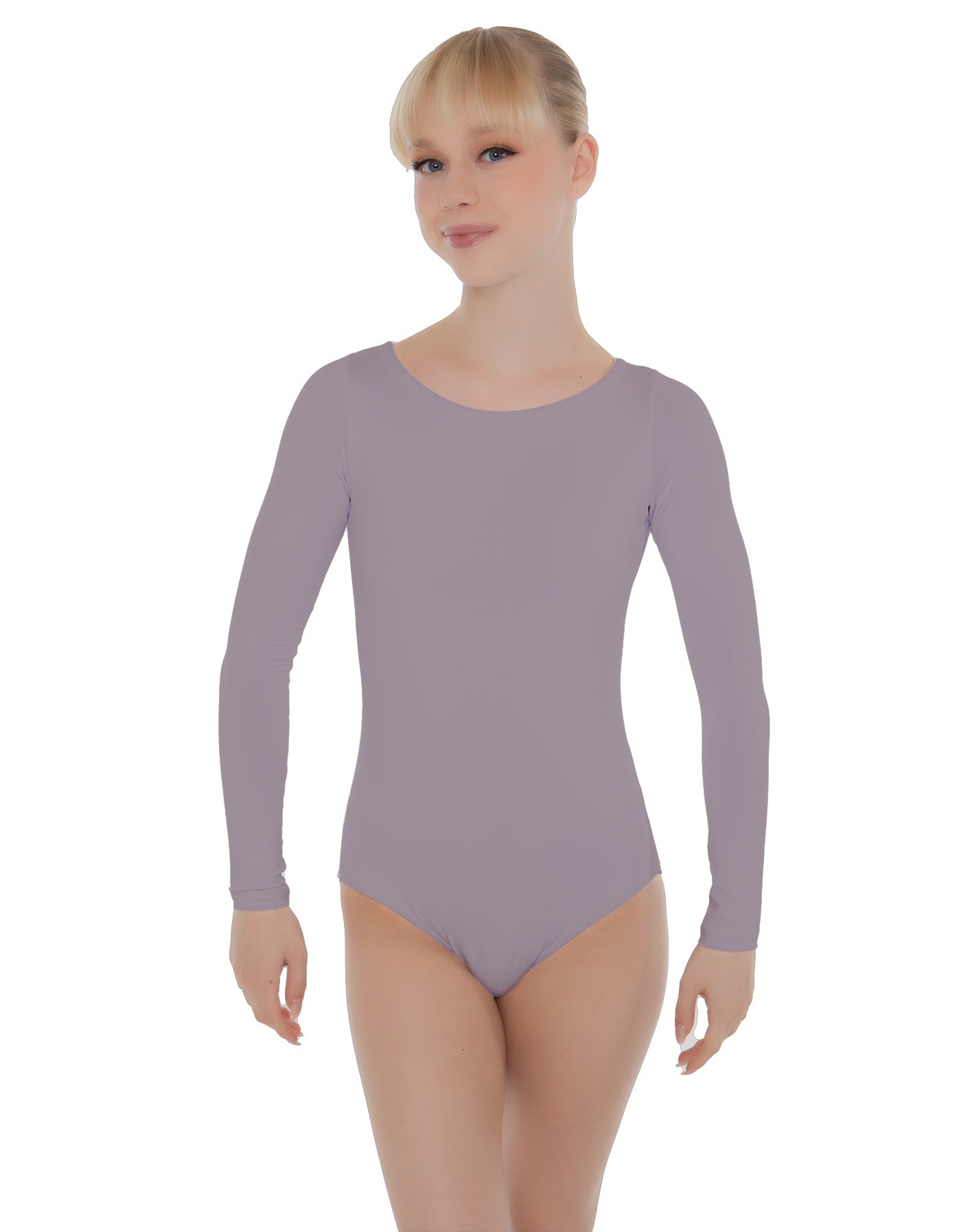 Solid Lycra LS Open Bow Back Leotard