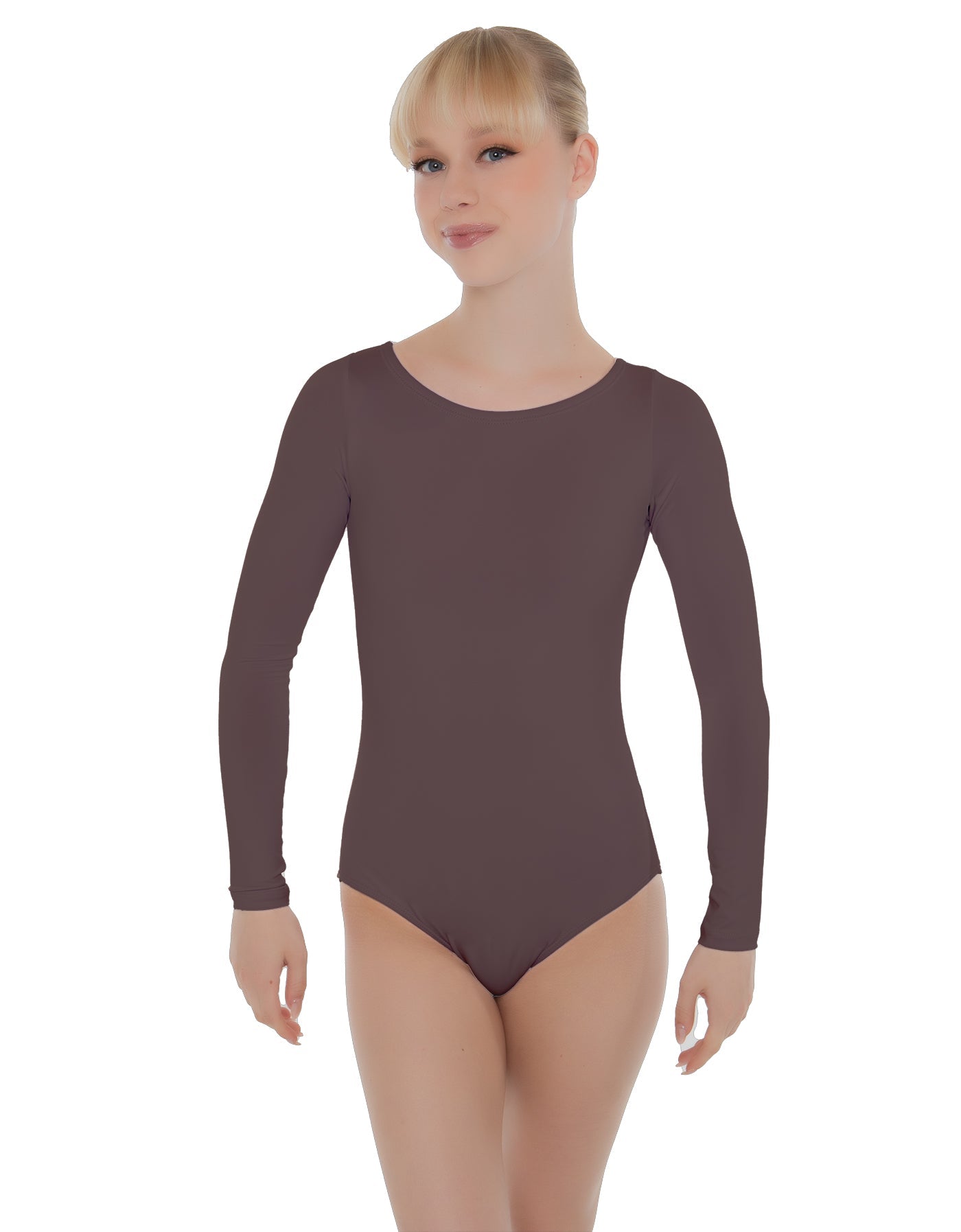 Solid Lycra LS Open Bow Back Leotard