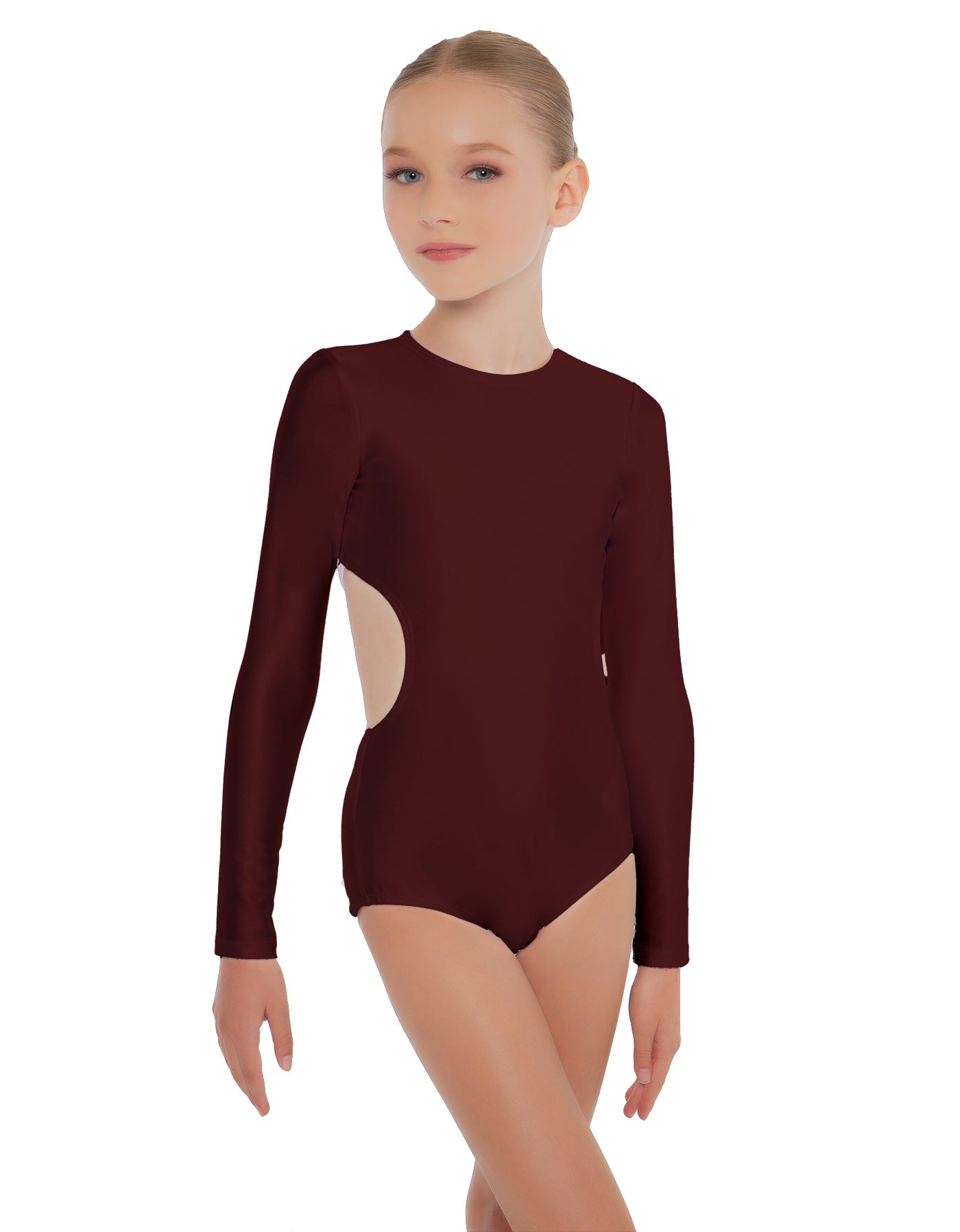 Solid Lycra LS Leotard Triangle Back