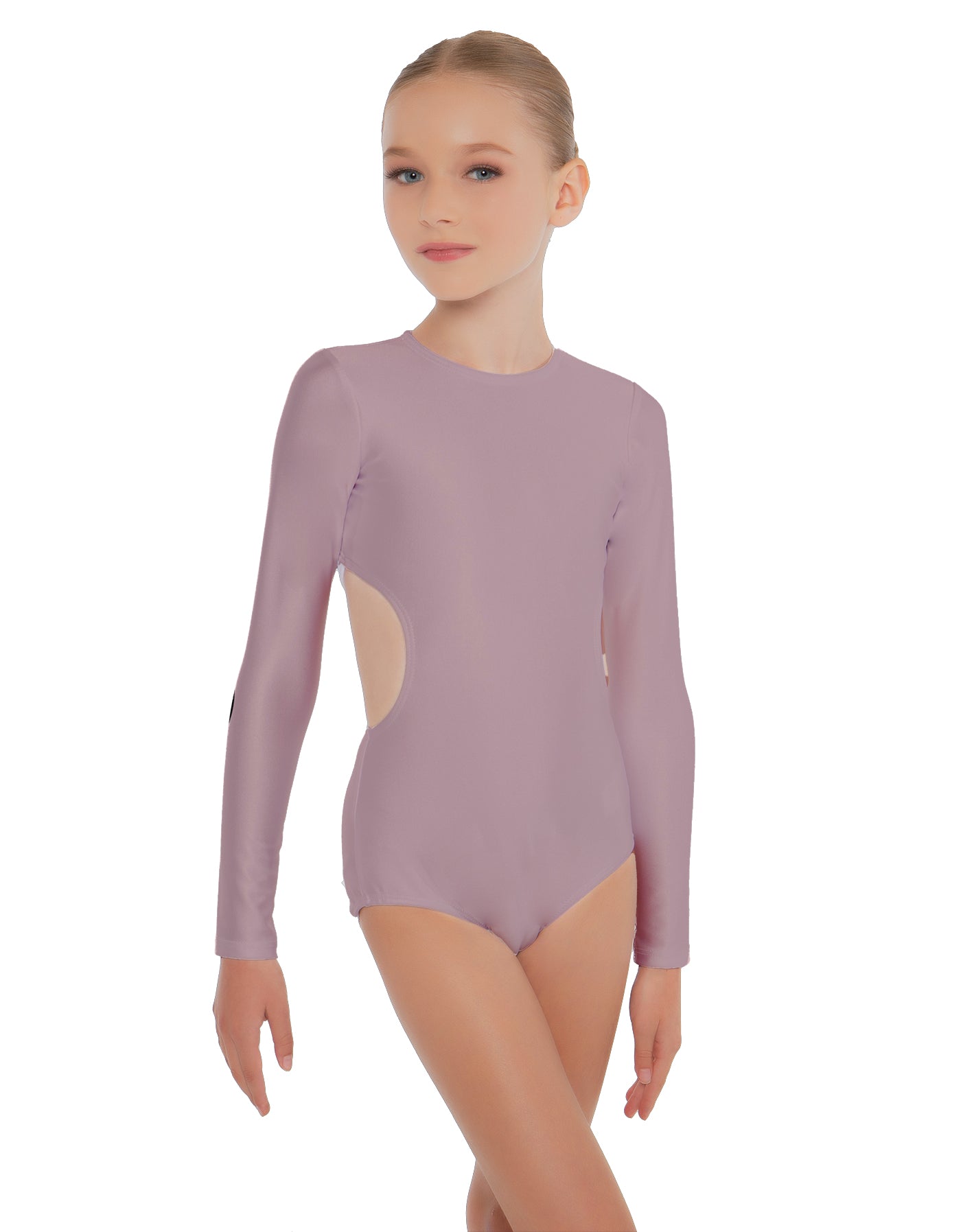 Solid Lycra LS Leotard Triangle Back