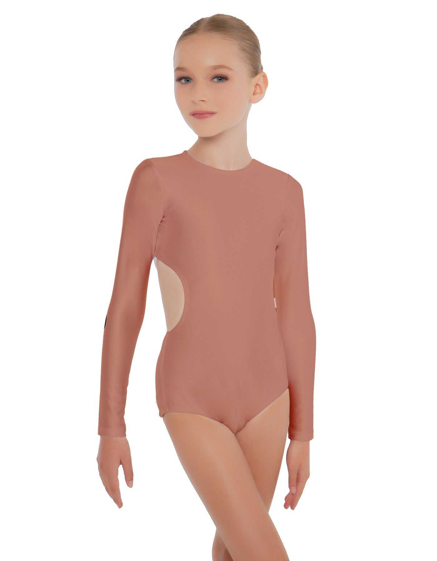 Solid Lycra LS Leotard Triangle Back