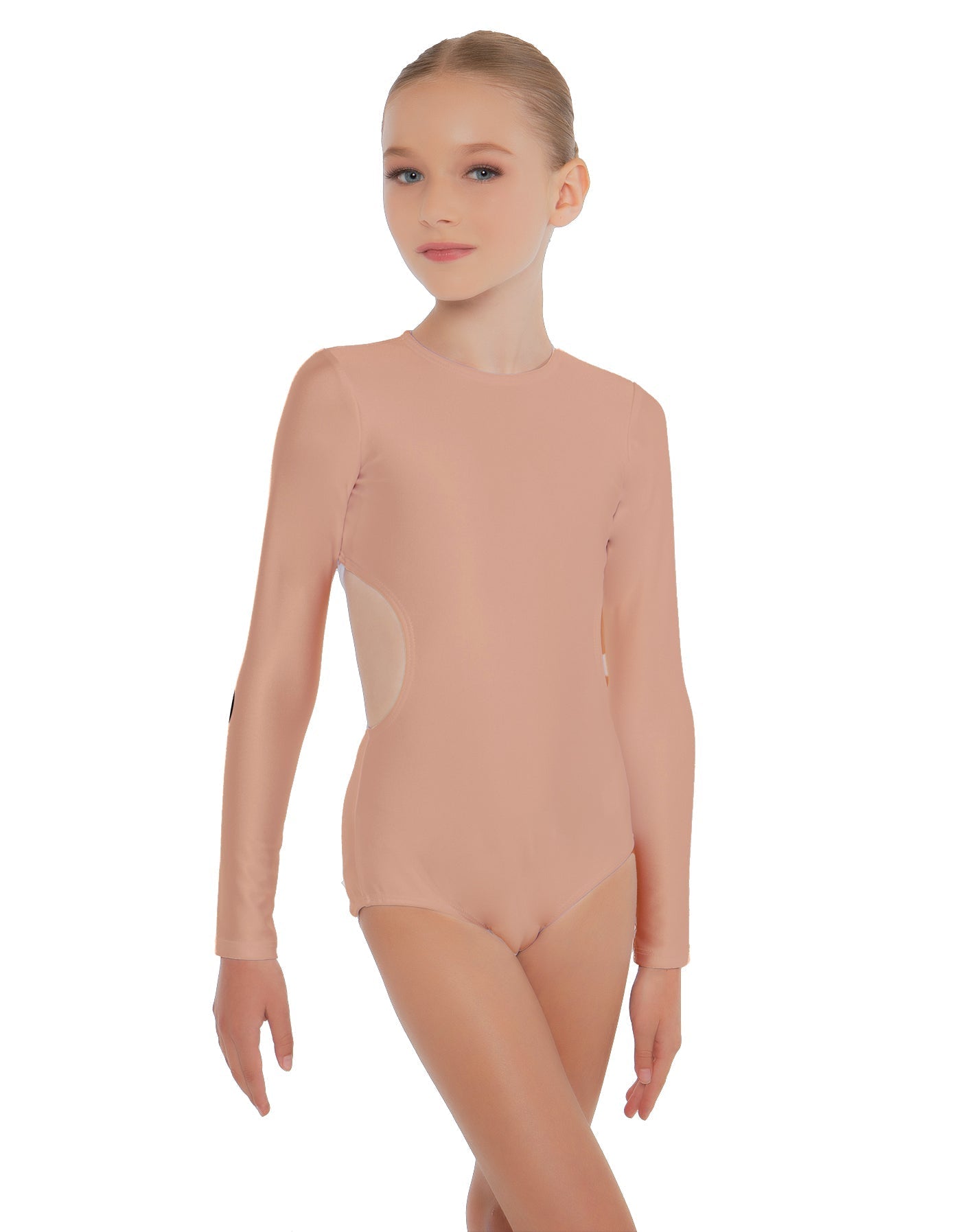 Solid Lycra LS Leotard Triangle Back