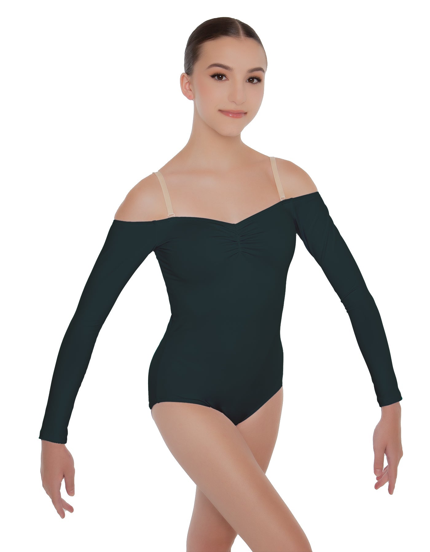 Solid Lycra Off The Shoulder LS Leotard