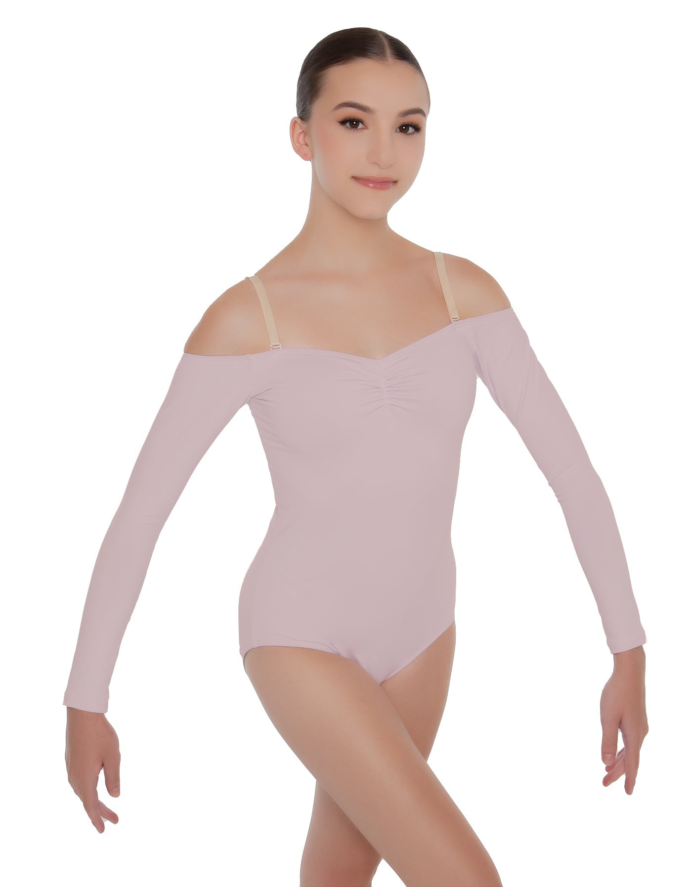 Solid Lycra Off The Shoulder LS Leotard