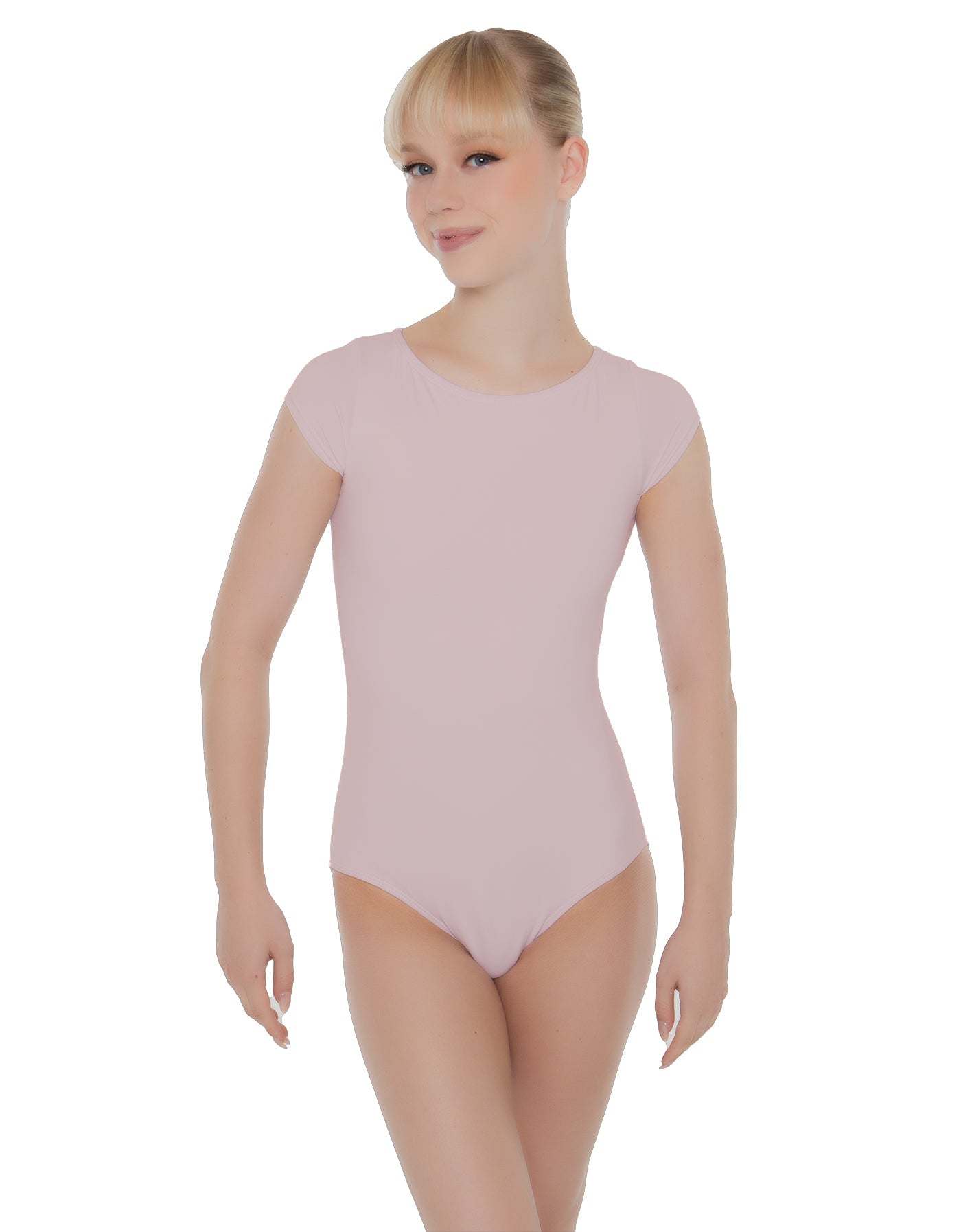 Solid Lycra Cap Sleeve Open Bow Back Leotard