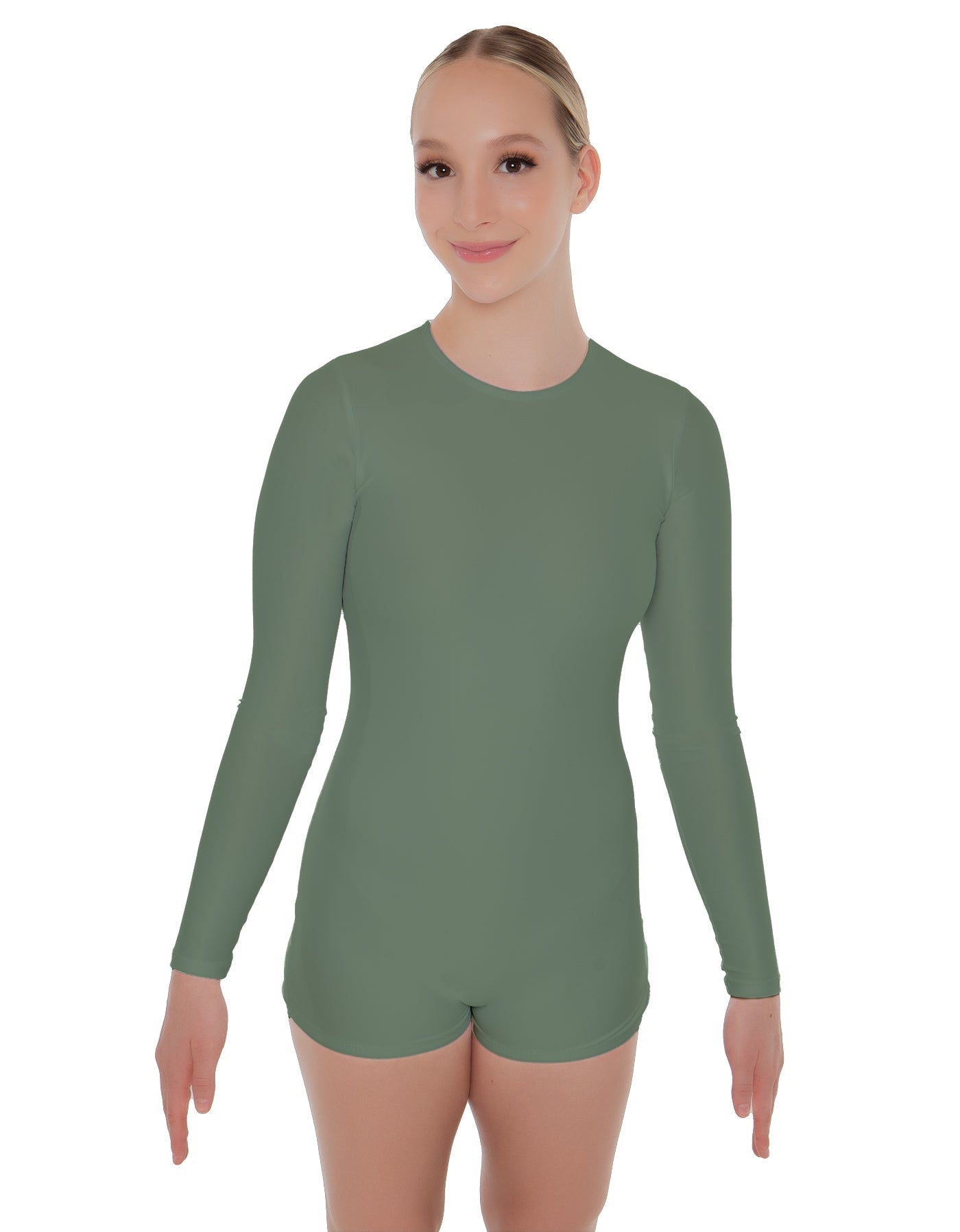Solid Lycra LS Biketard Keyhole Back