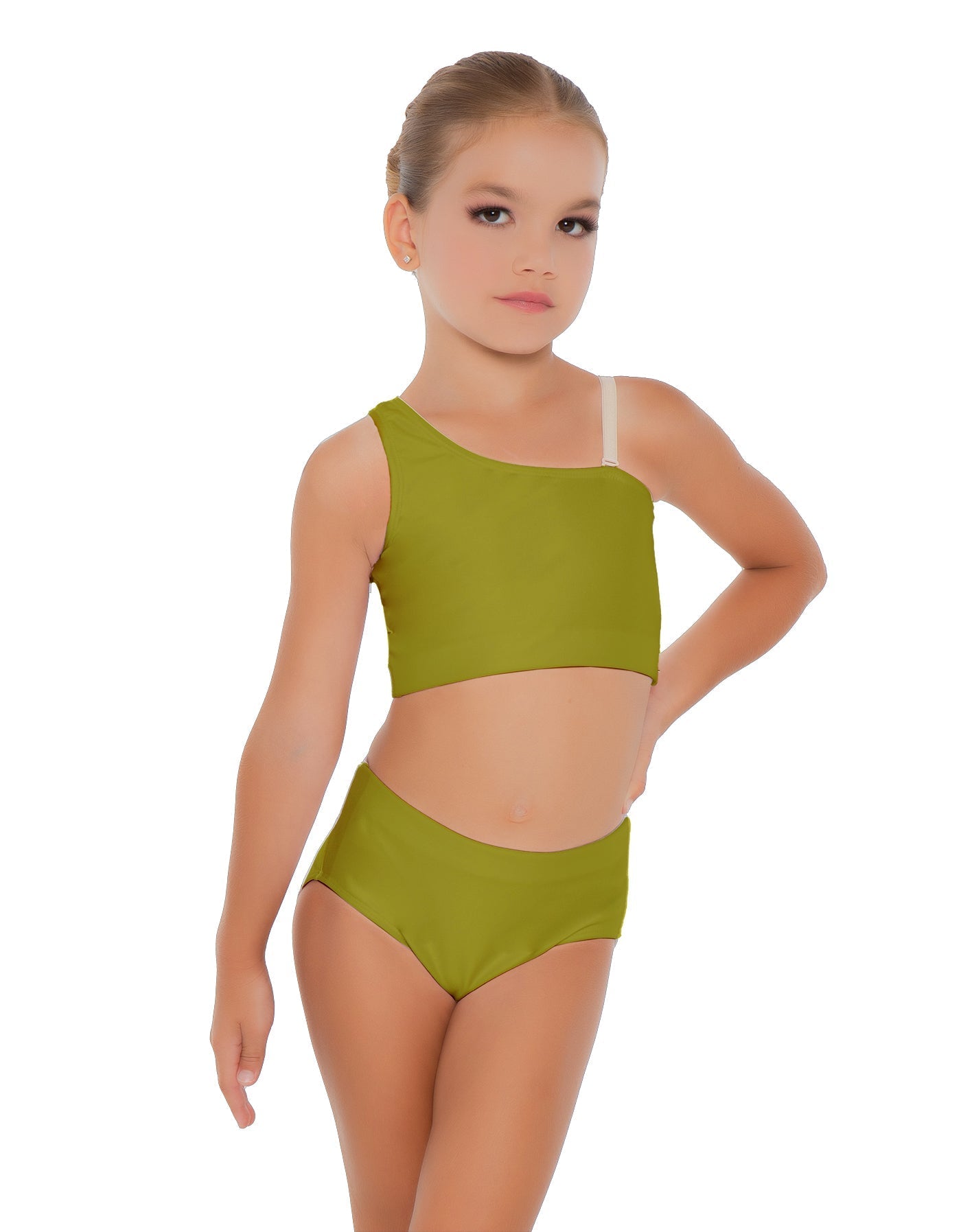 Solid Lycra One Shoulder Crop Top