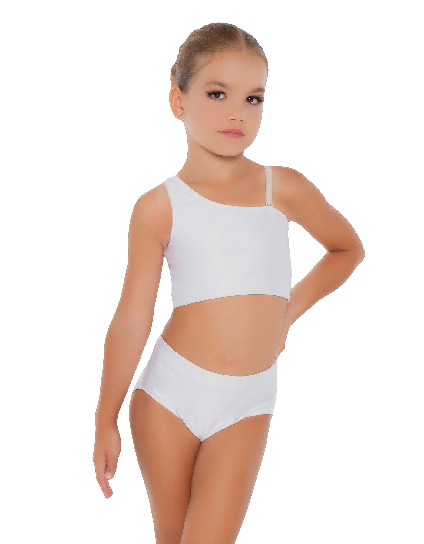 Solid Lycra One Shoulder Crop Top