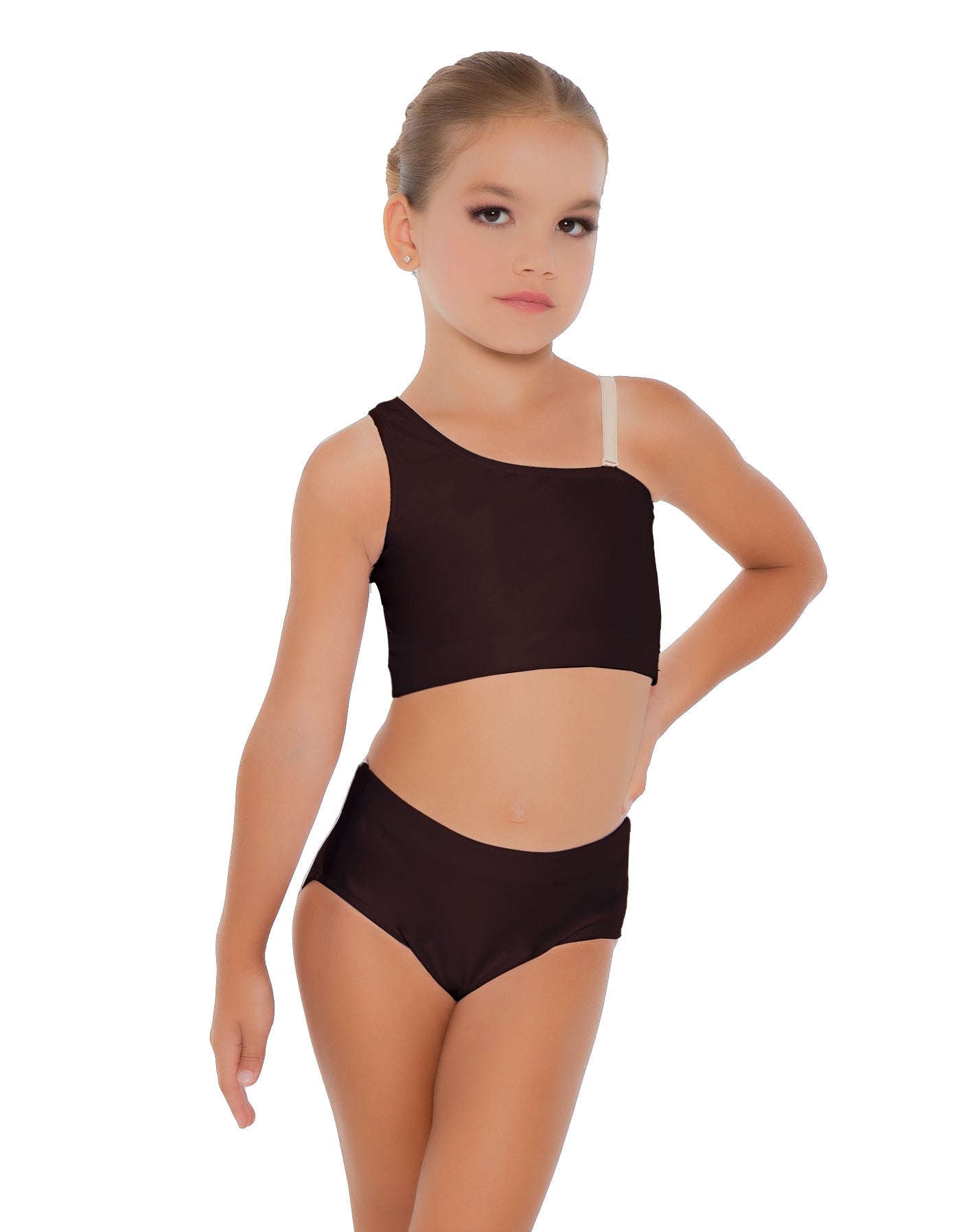 Solid Lycra One Shoulder Crop Top