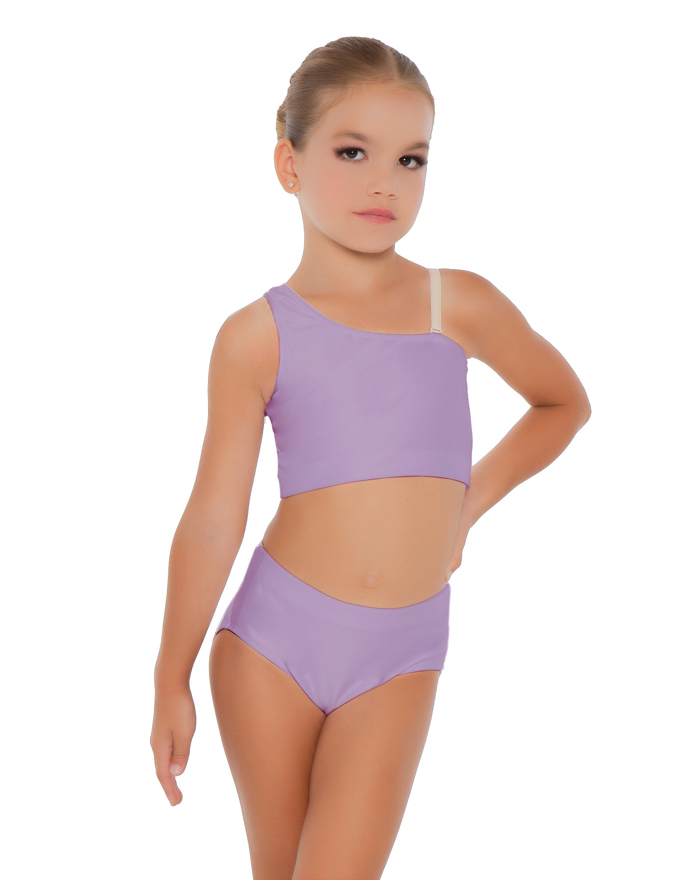 Solid Lycra One Shoulder Crop Top