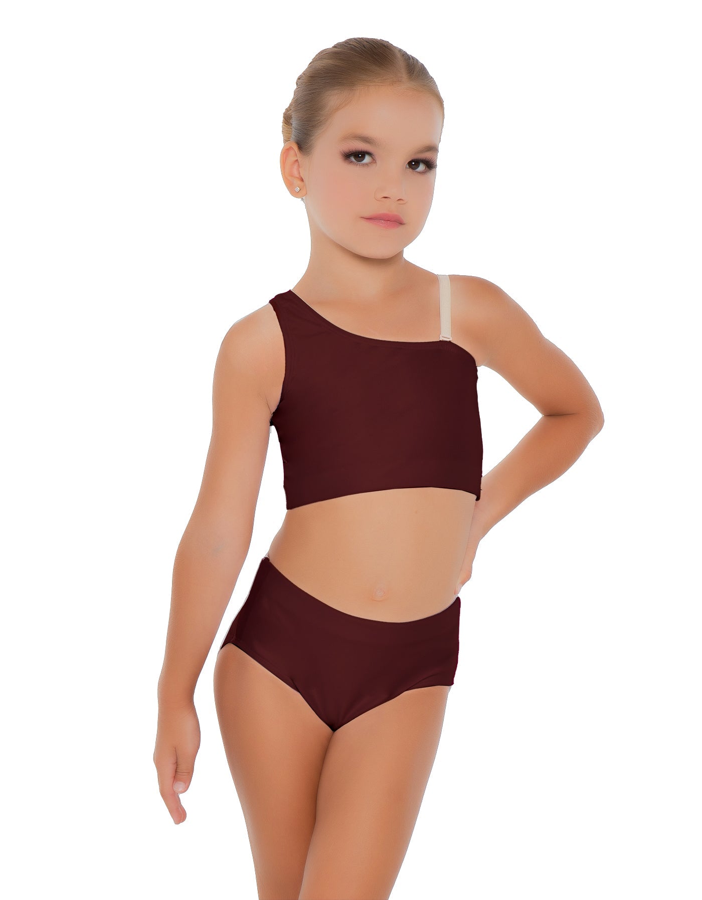 Solid Lycra One Shoulder Crop Top