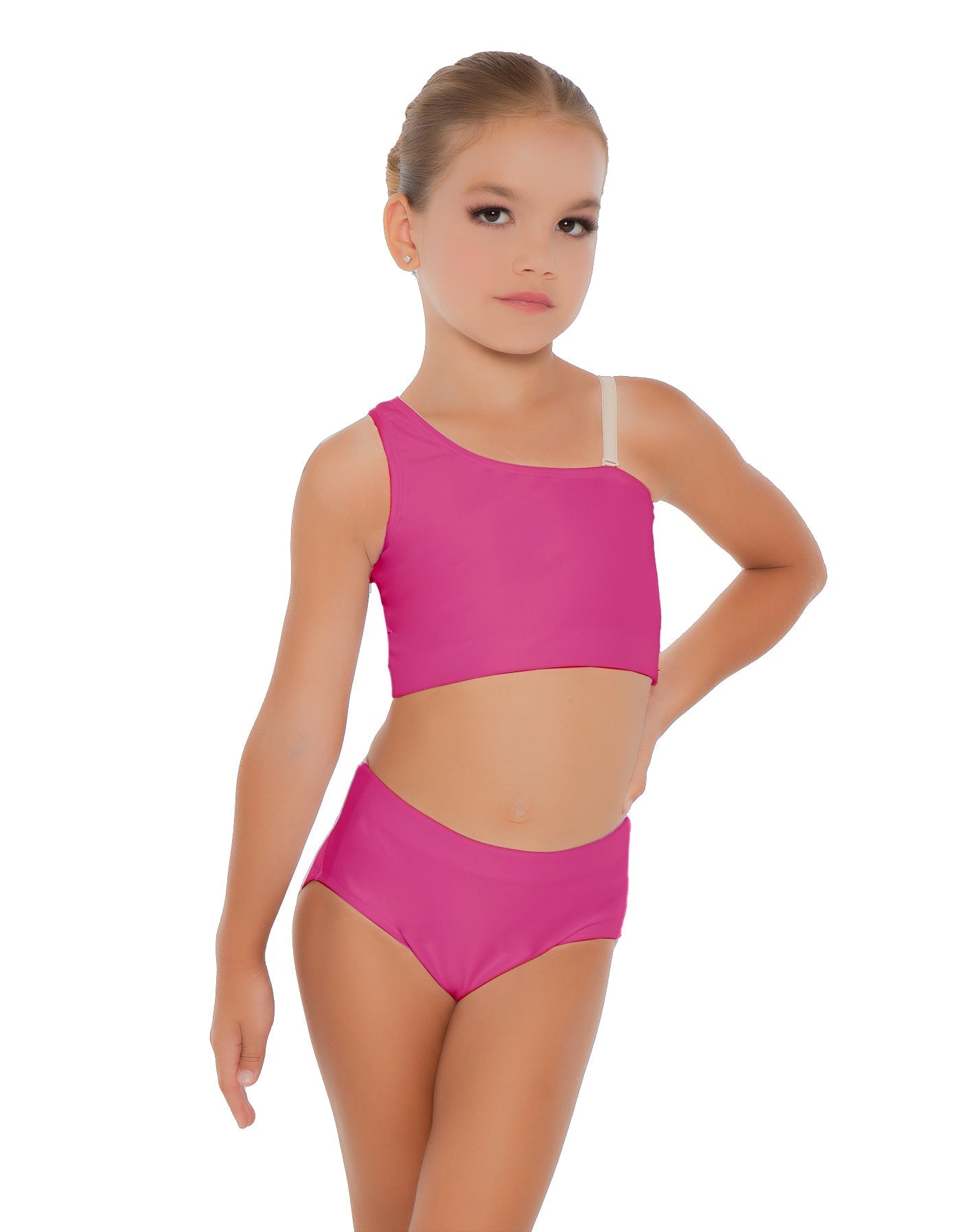 Solid Lycra One Shoulder Crop Top