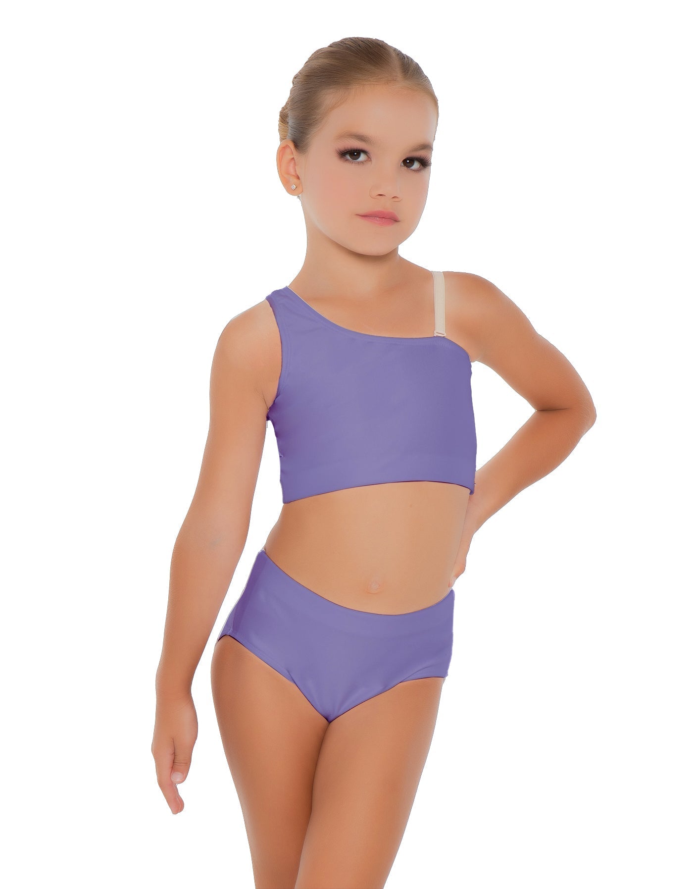 Solid Lycra One Shoulder Crop Top