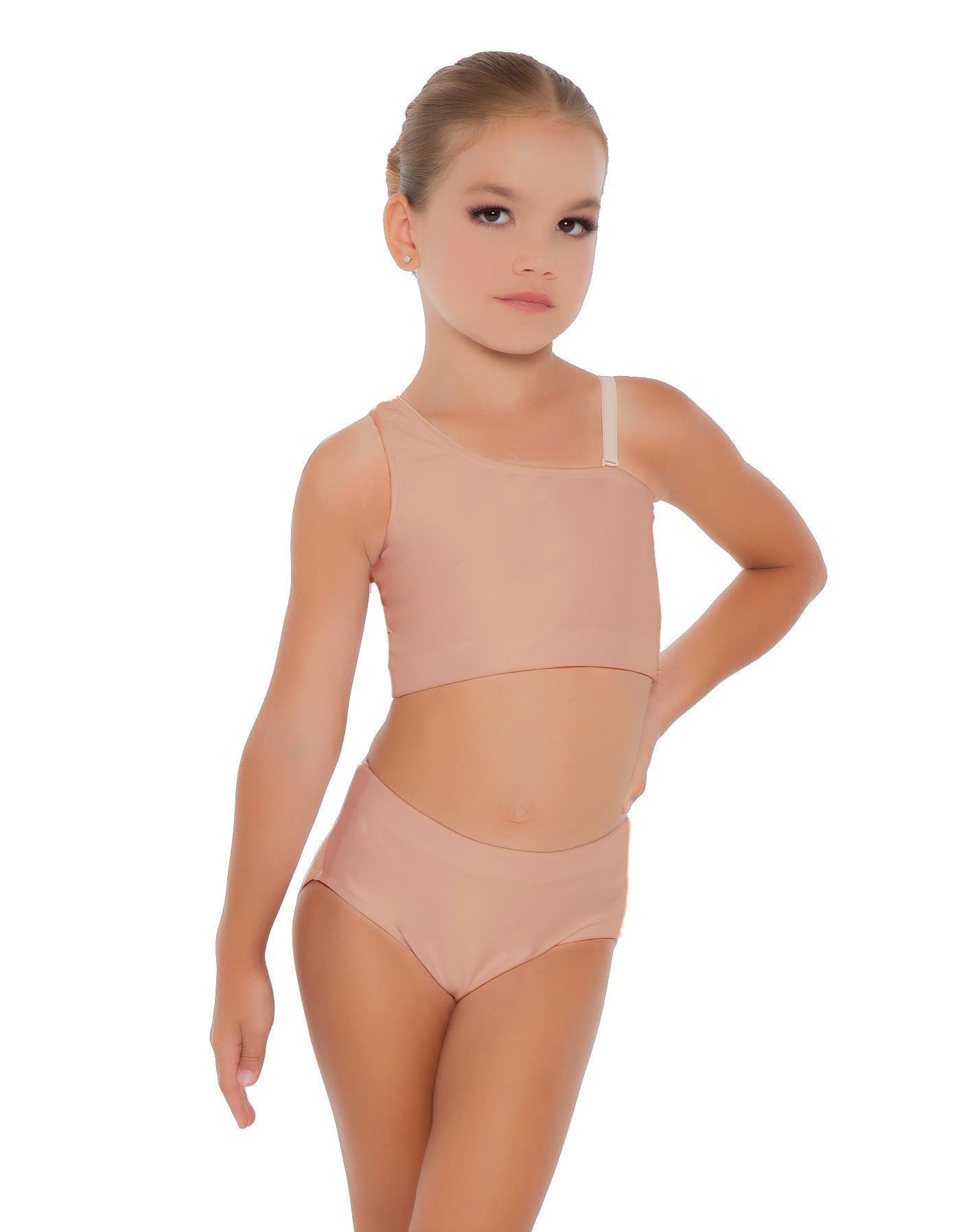 Solid Lycra One Shoulder Crop Top