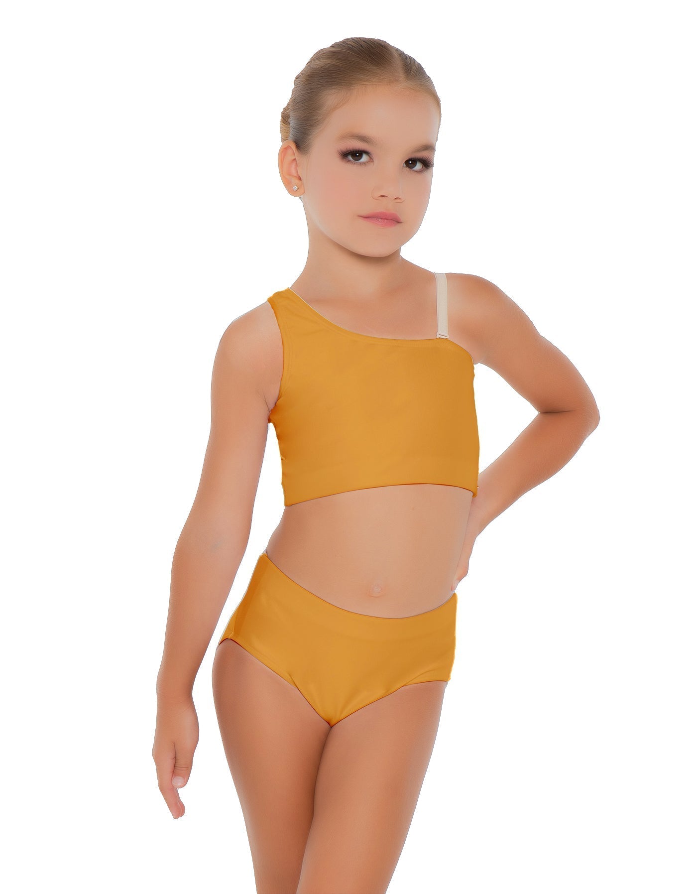 Solid Lycra One Shoulder Crop Top