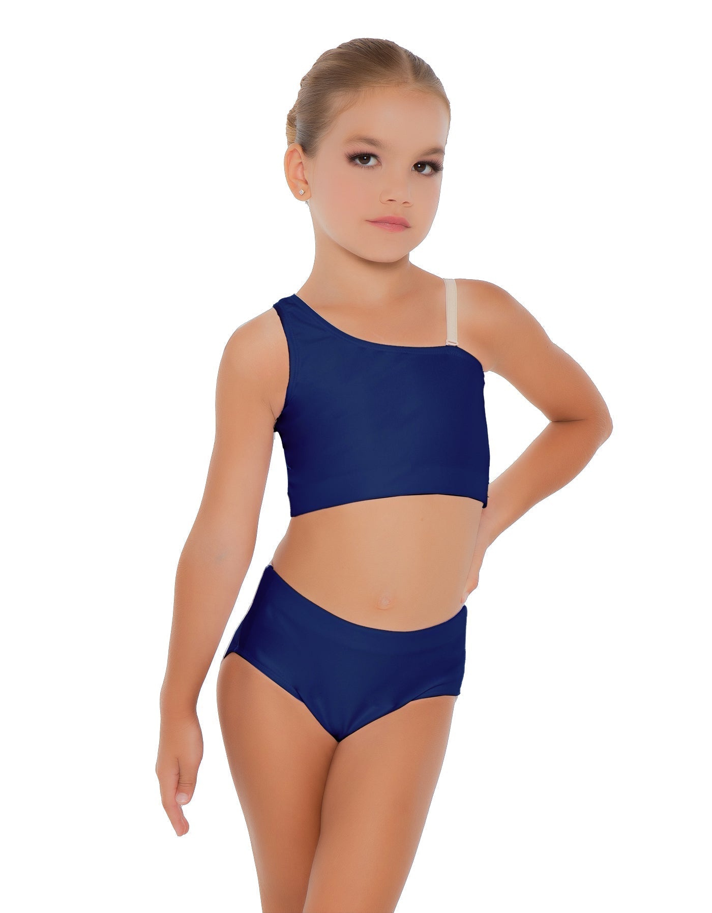 Solid Lycra One Shoulder Crop Top