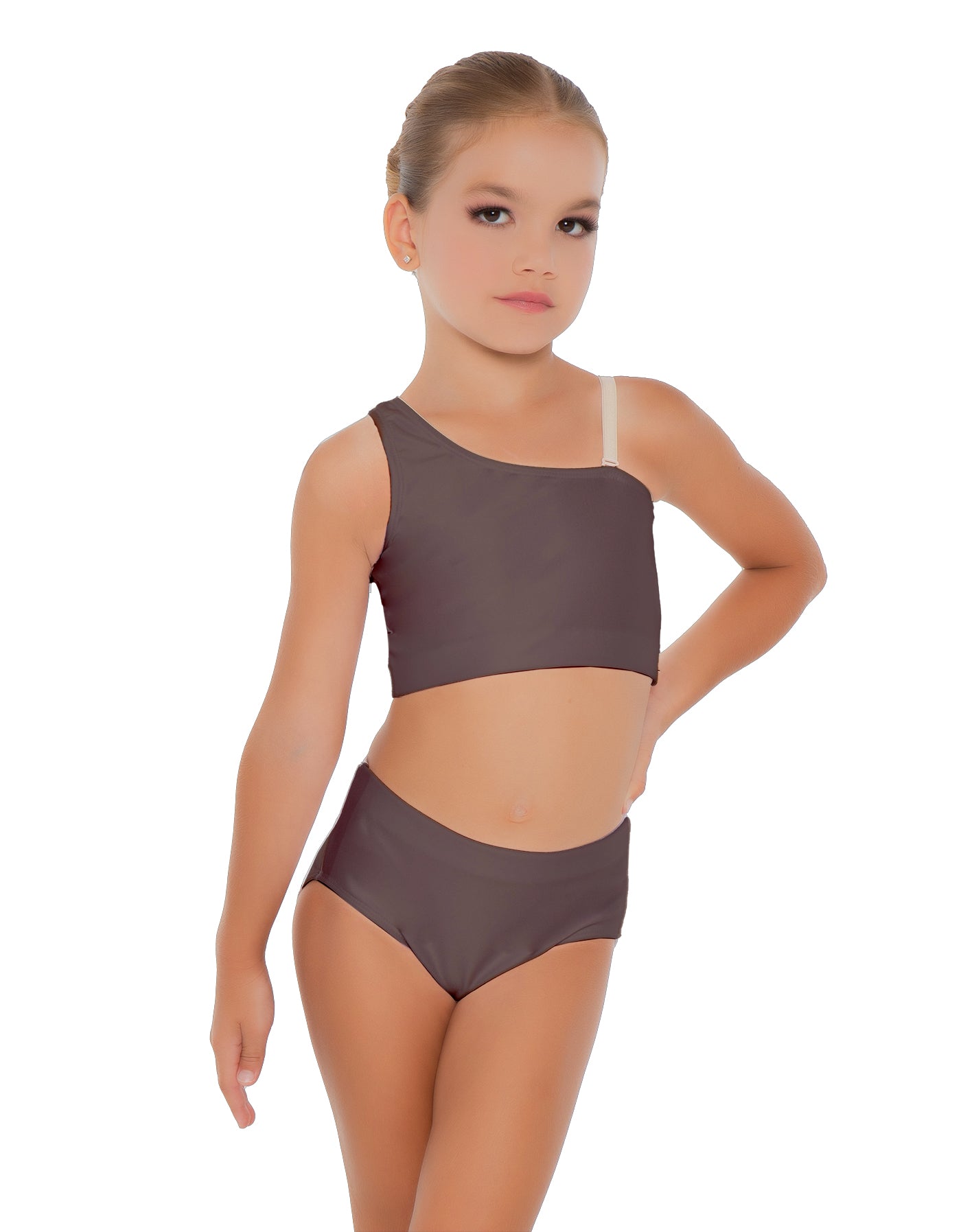 Solid Lycra One Shoulder Crop Top
