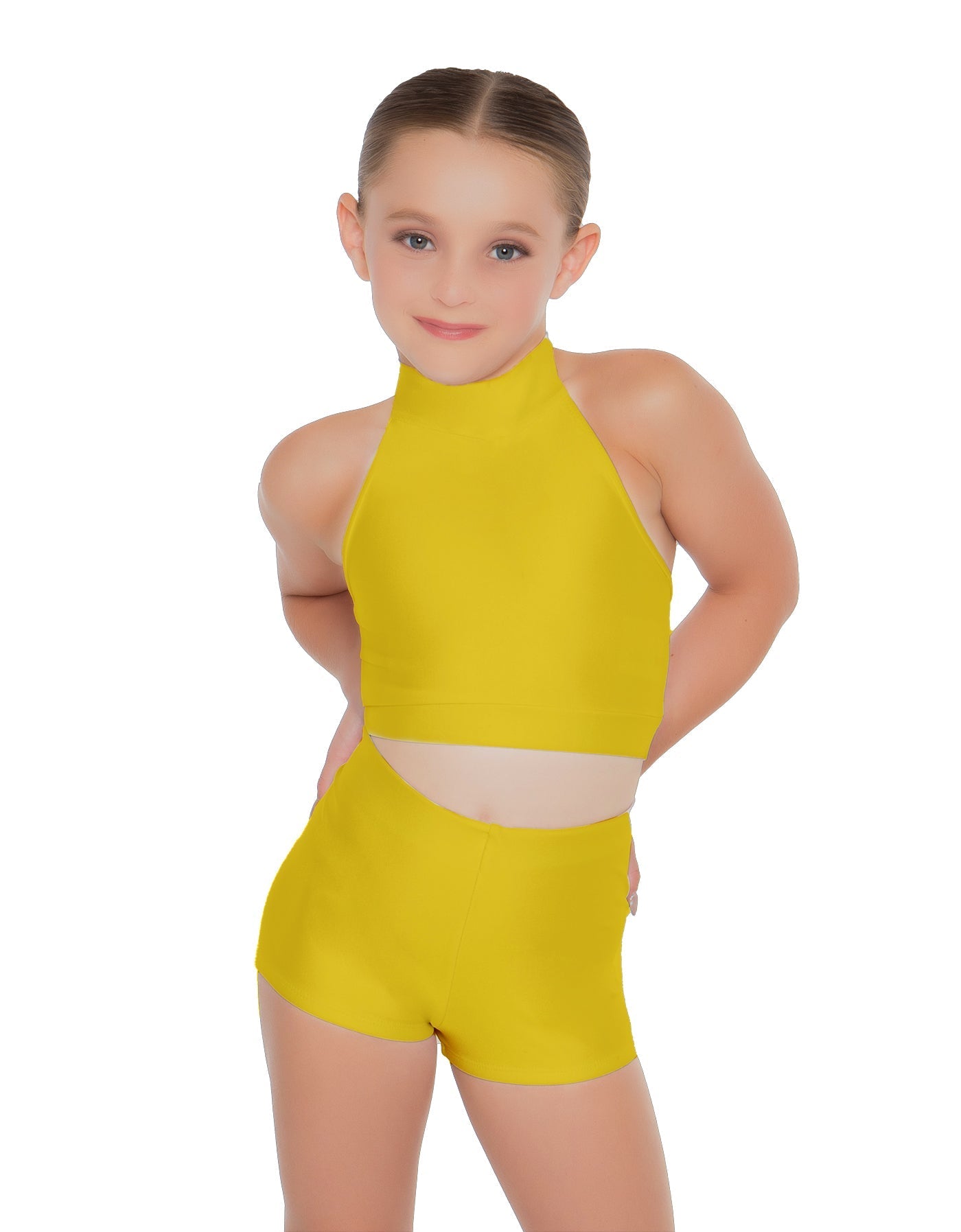 Solid Lycra Halter Crop Top