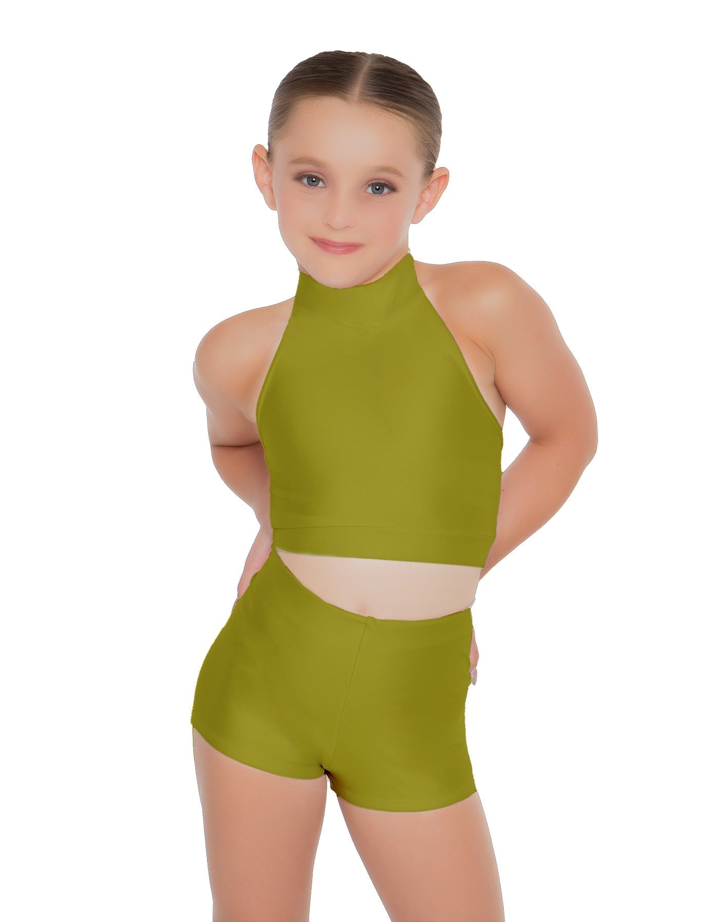 Solid Lycra Halter Crop Top