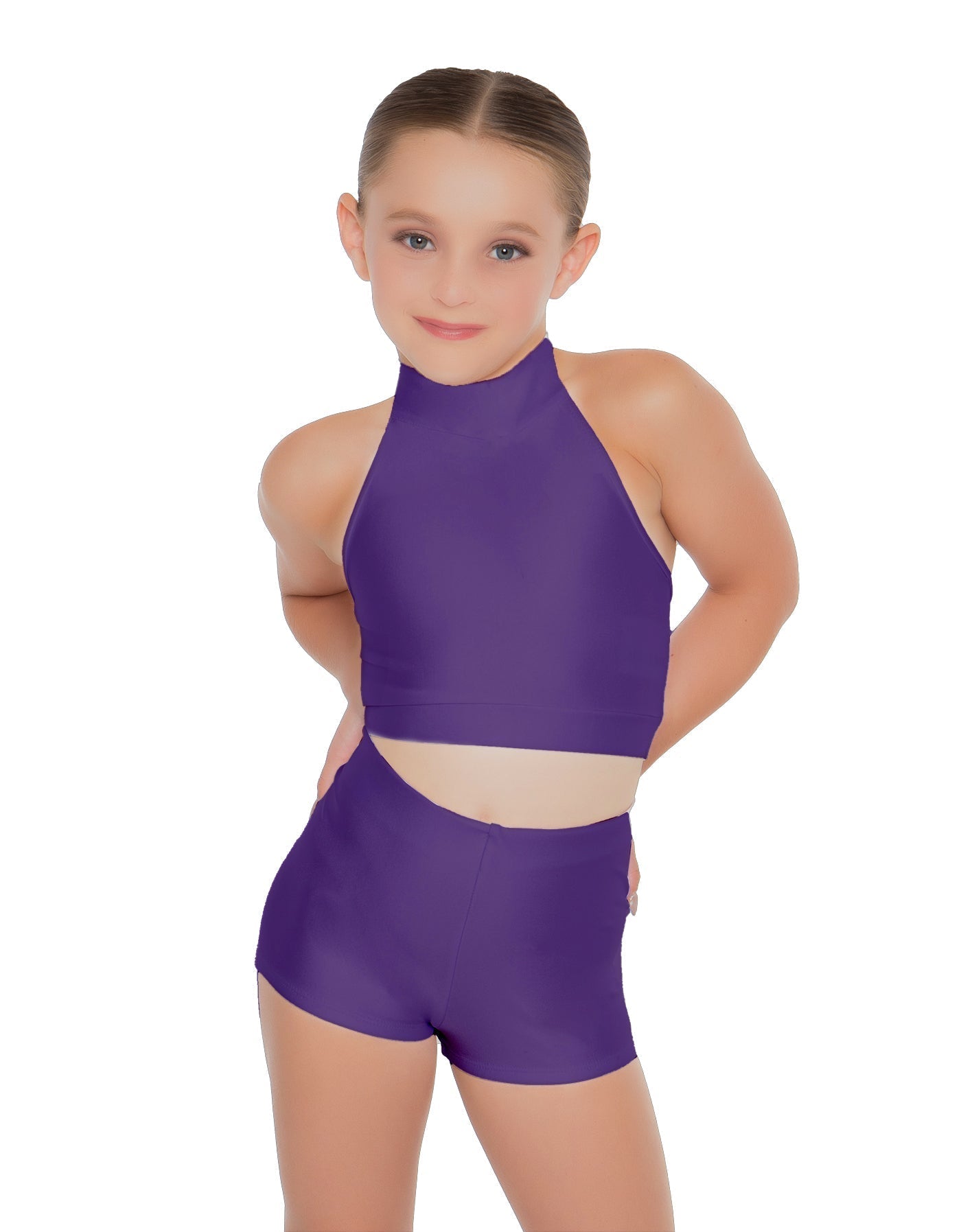 Solid Lycra Halter Crop Top