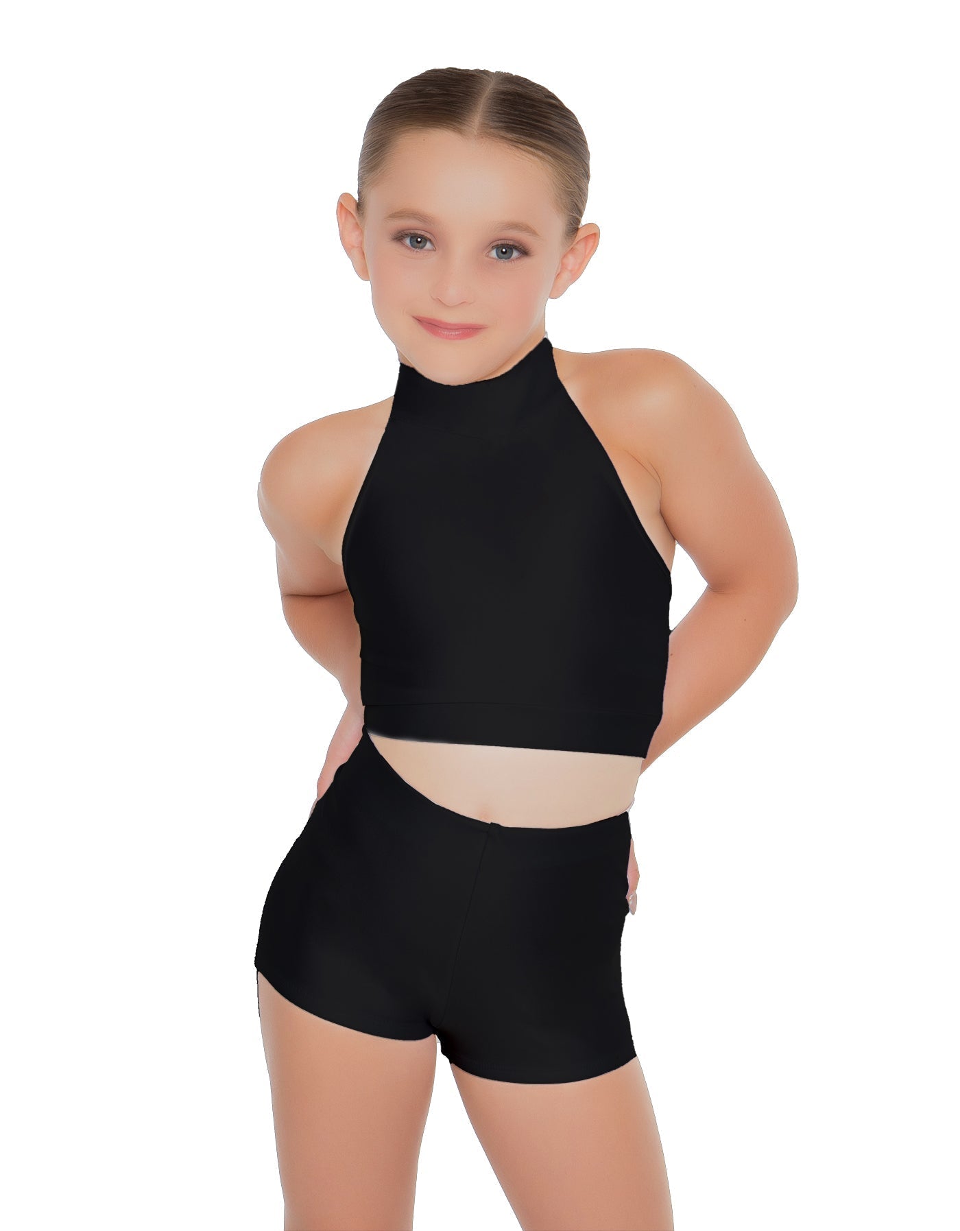 Solid Lycra Halter Crop Top