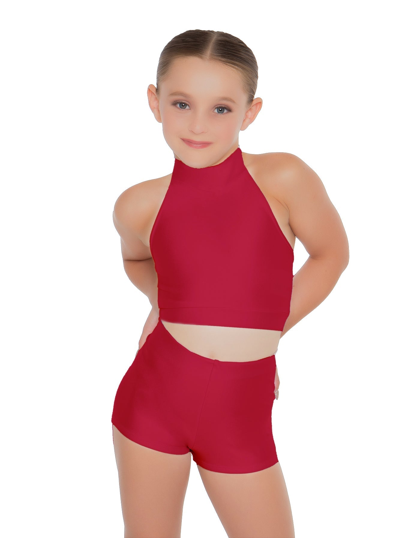 Solid Lycra Halter Crop Top