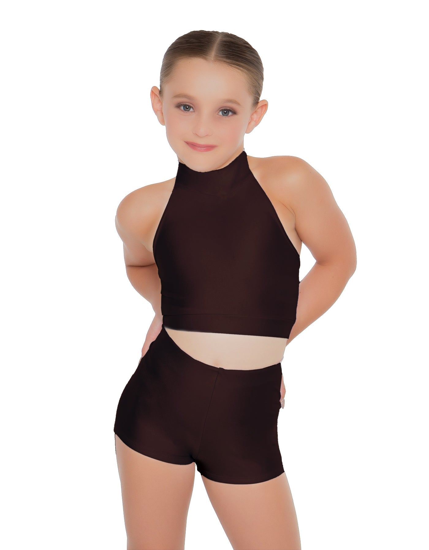 Solid Lycra Halter Crop Top
