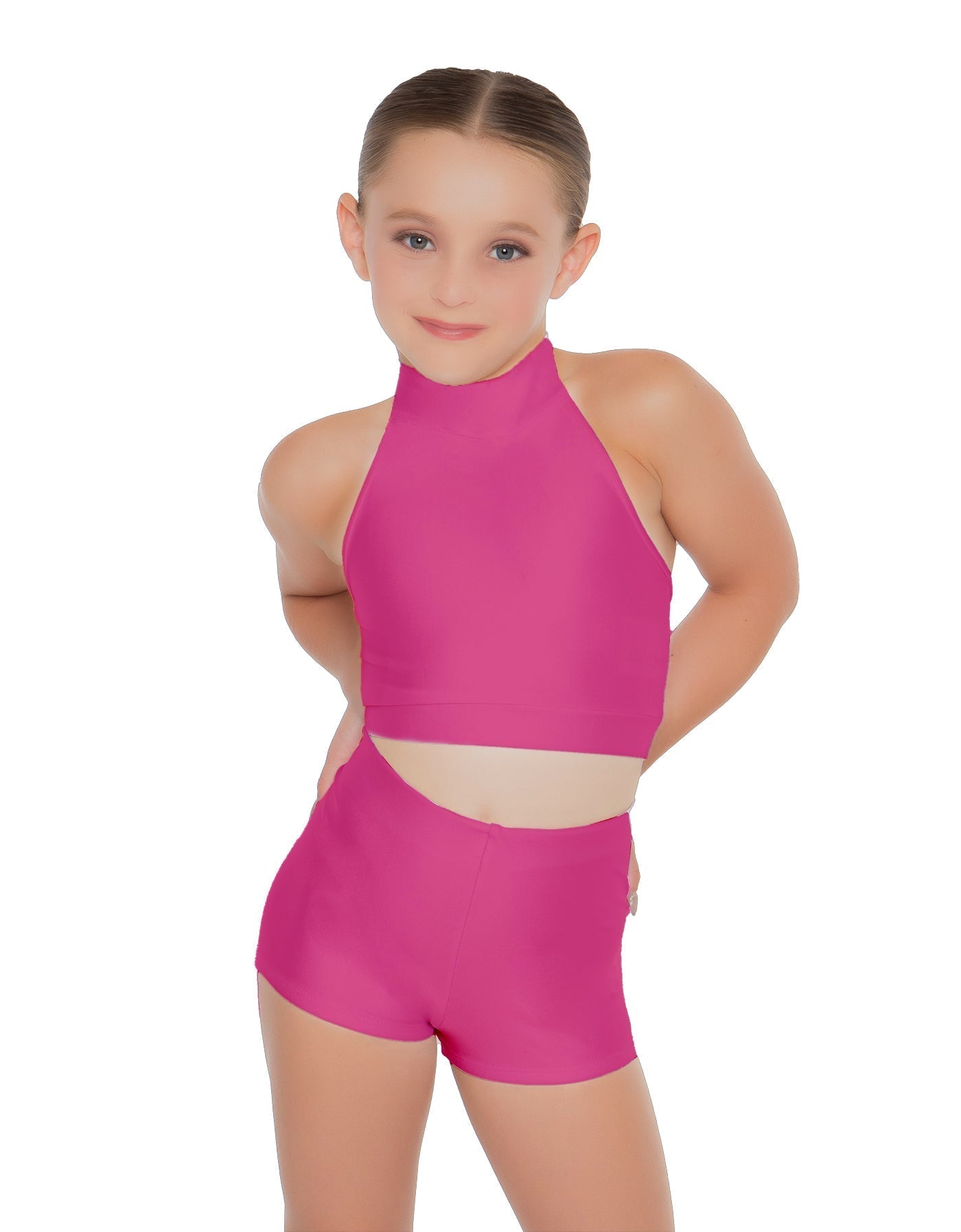 Solid Lycra Halter Crop Top