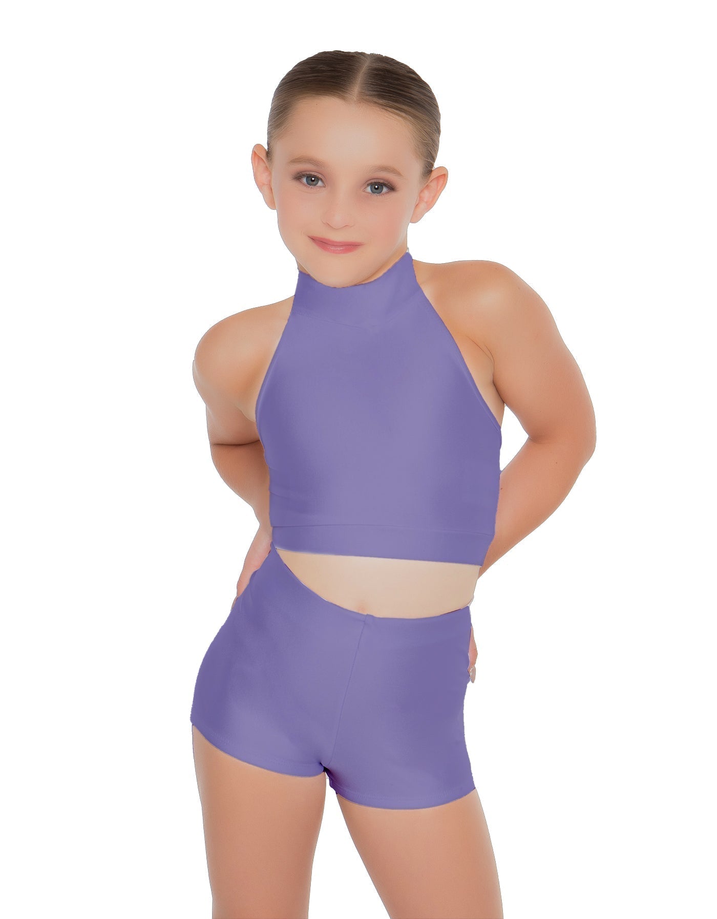 Solid Lycra Halter Crop Top