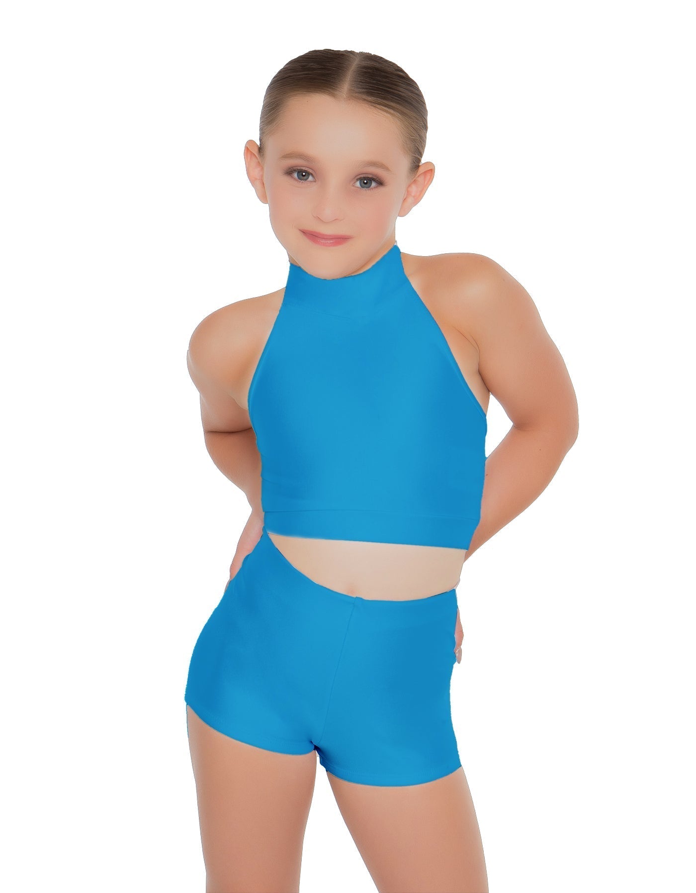 Solid Lycra Halter Crop Top