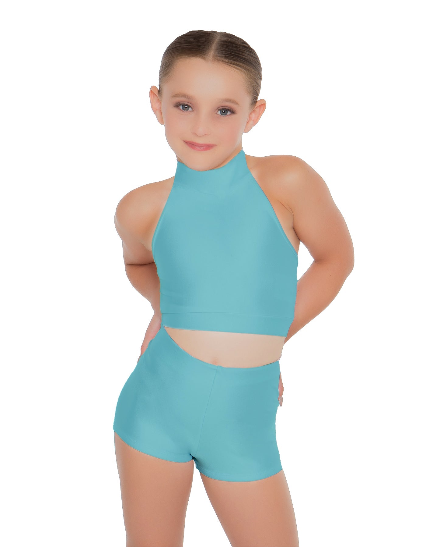 Solid Lycra Halter Crop Top