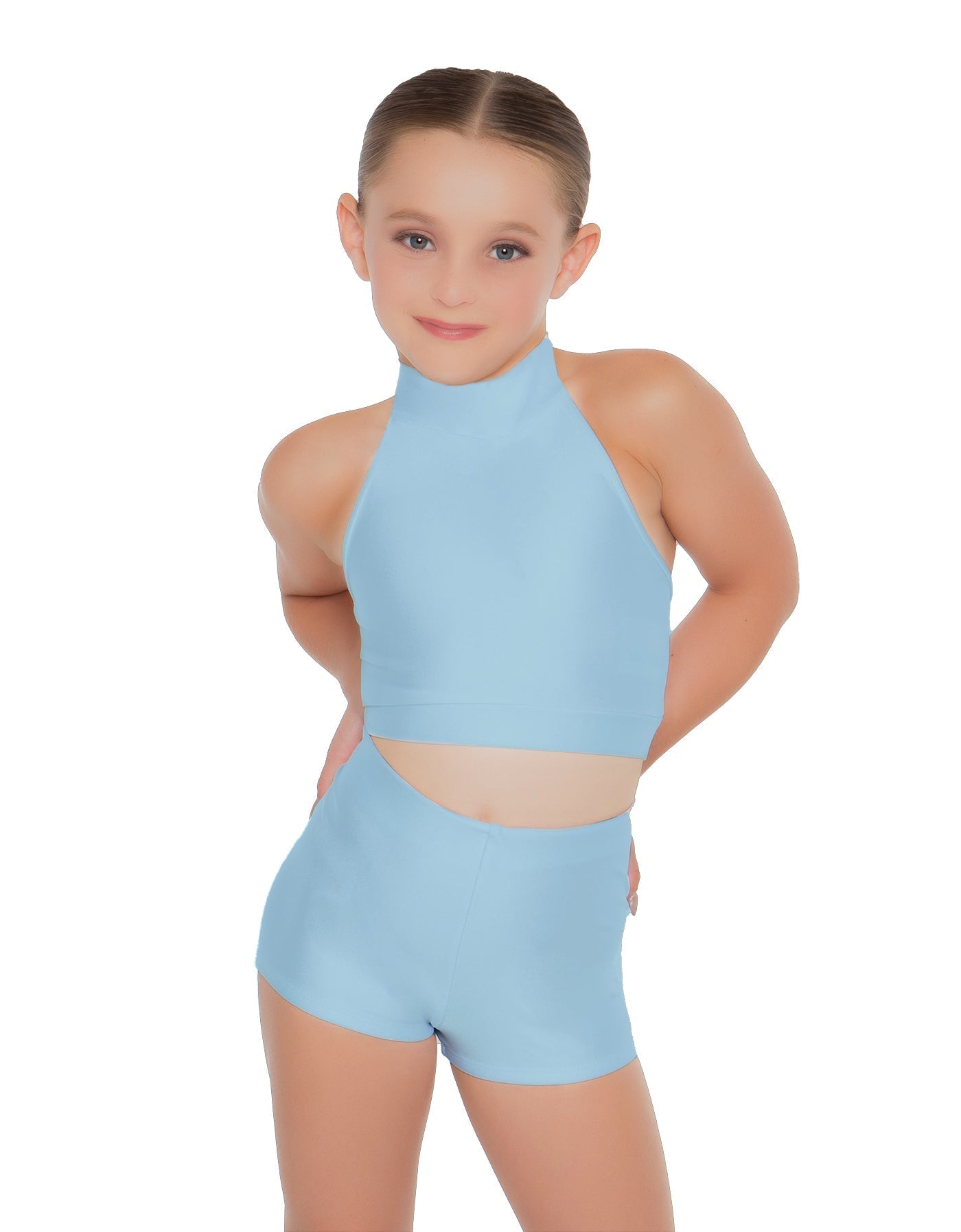 Solid Lycra Halter Crop Top