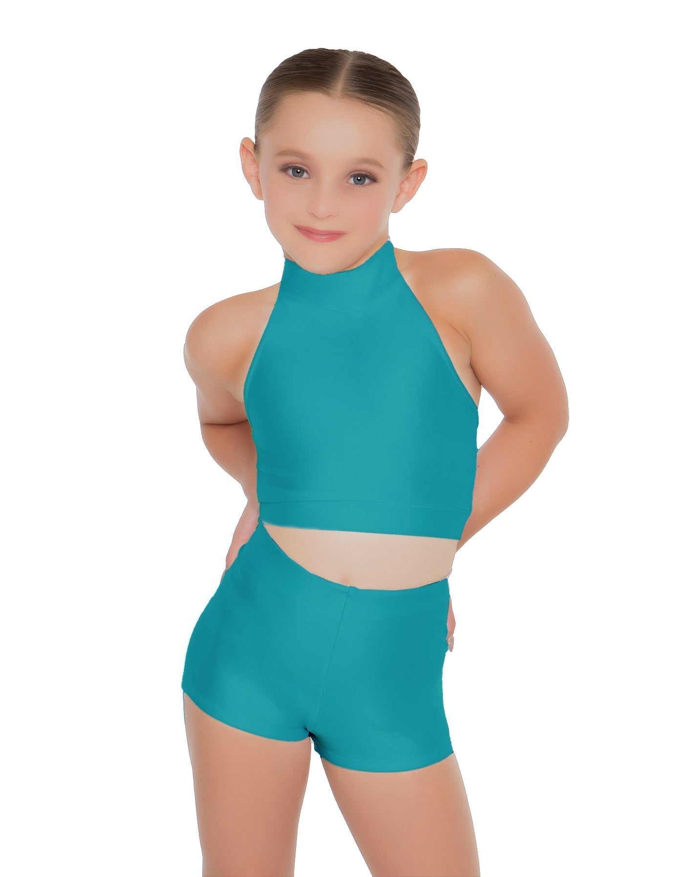Solid Lycra Halter Crop Top