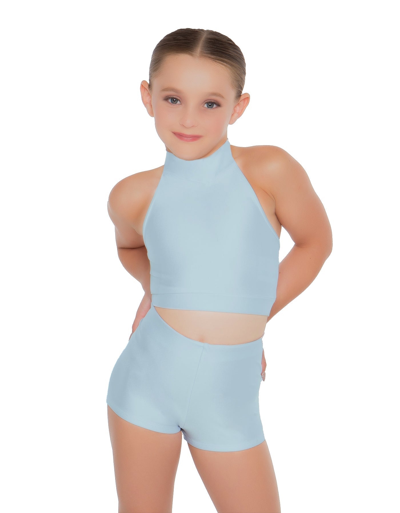 Solid Lycra Halter Crop Top