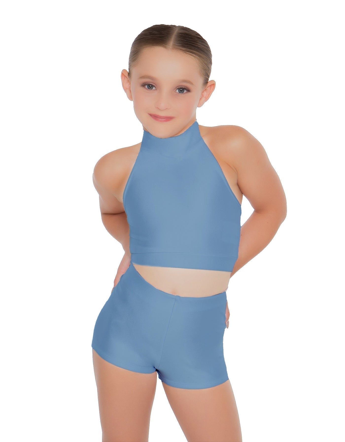 Solid Lycra Halter Crop Top