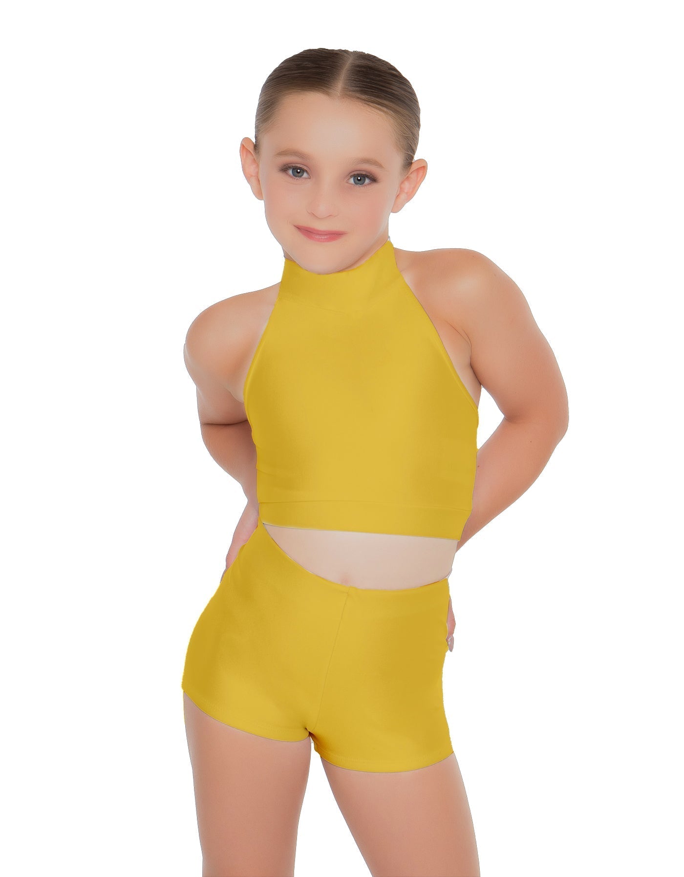 Solid Lycra Halter Crop Top
