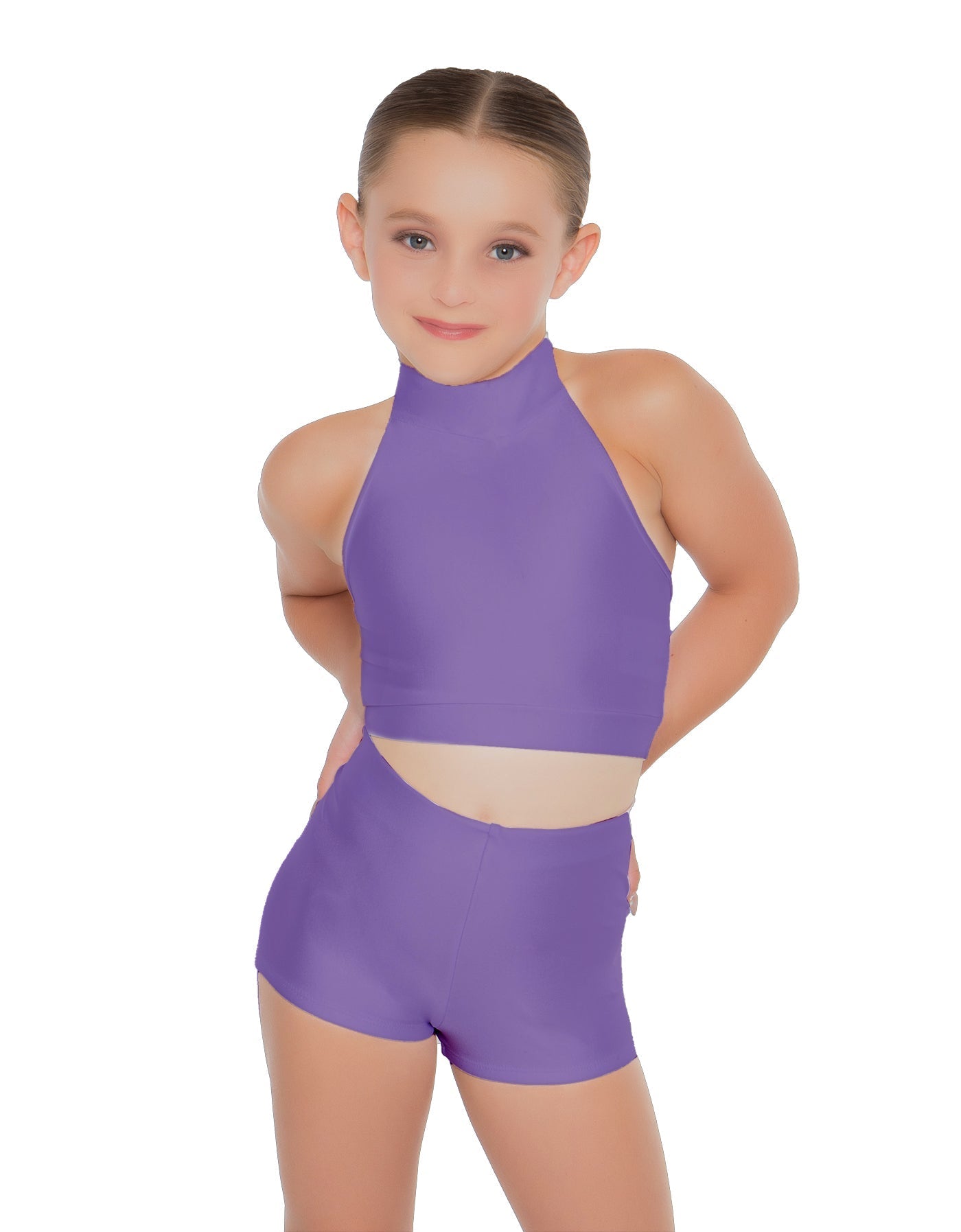 Solid Lycra Halter Crop Top