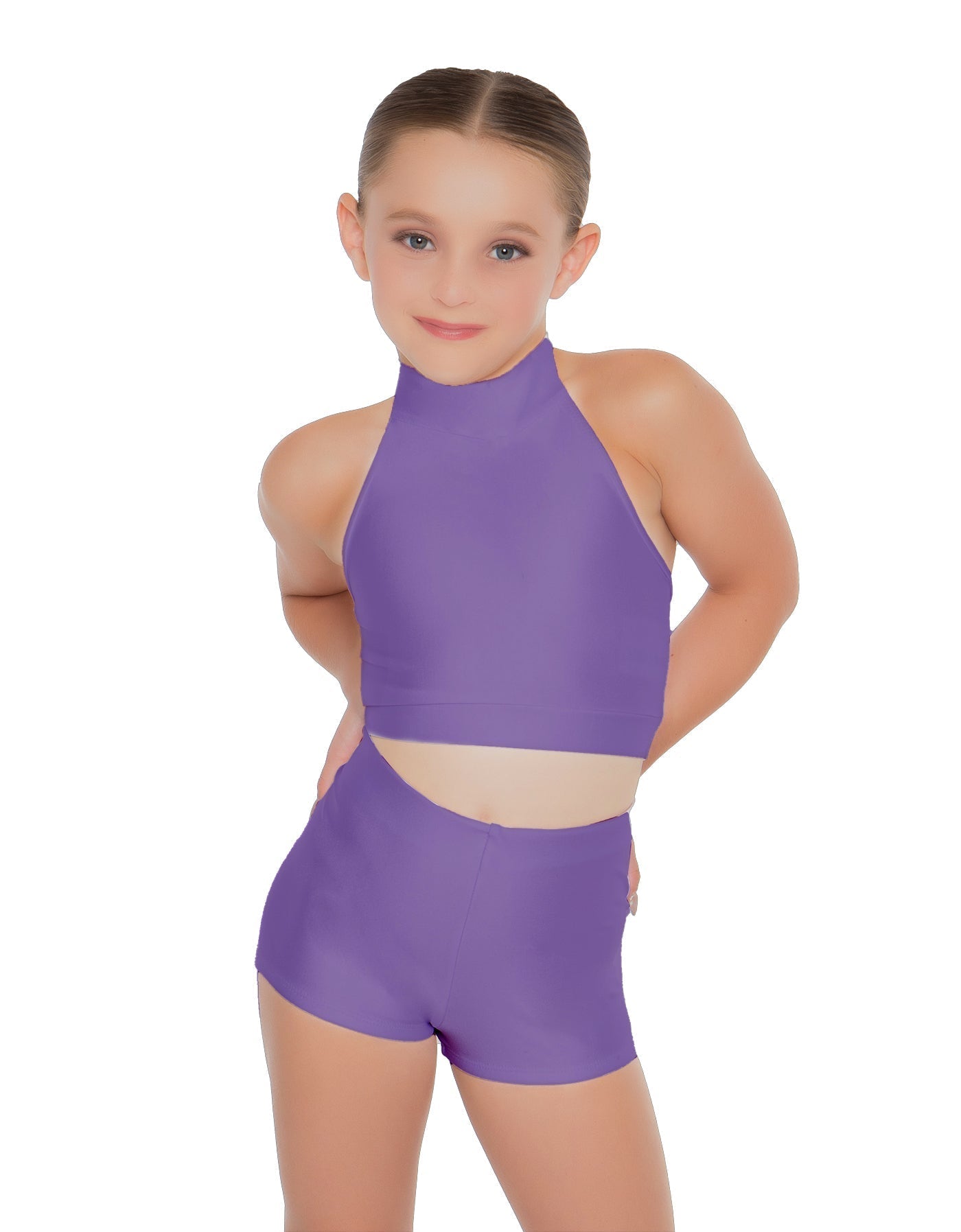 Solid Lycra Halter Crop Top