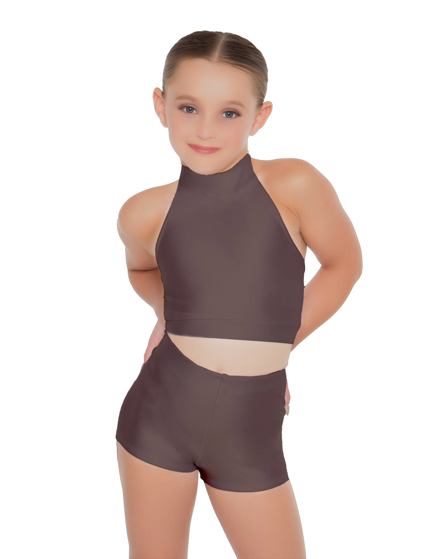 Solid Lycra Halter Crop Top