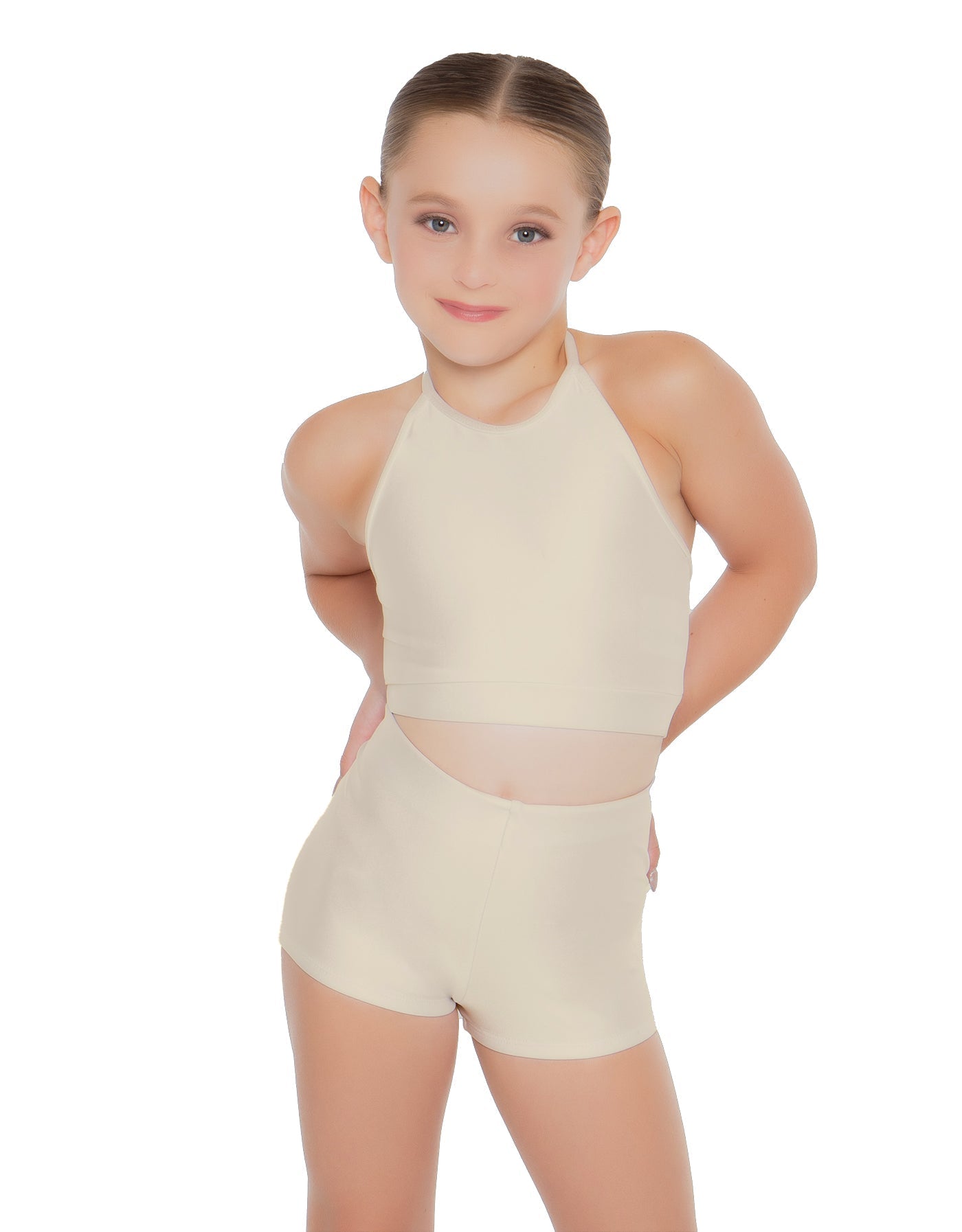 Solid Lycra Halter Binding Crop Top