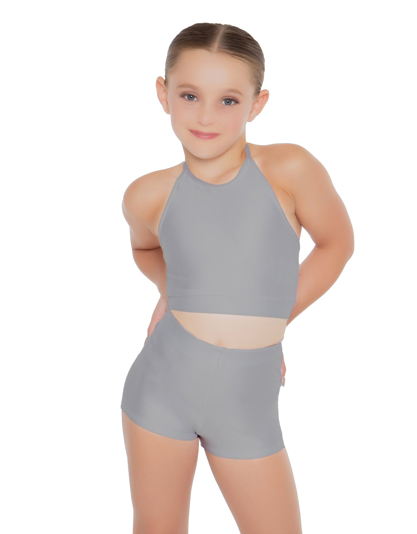 Solid Lycra Halter Binding Crop Top