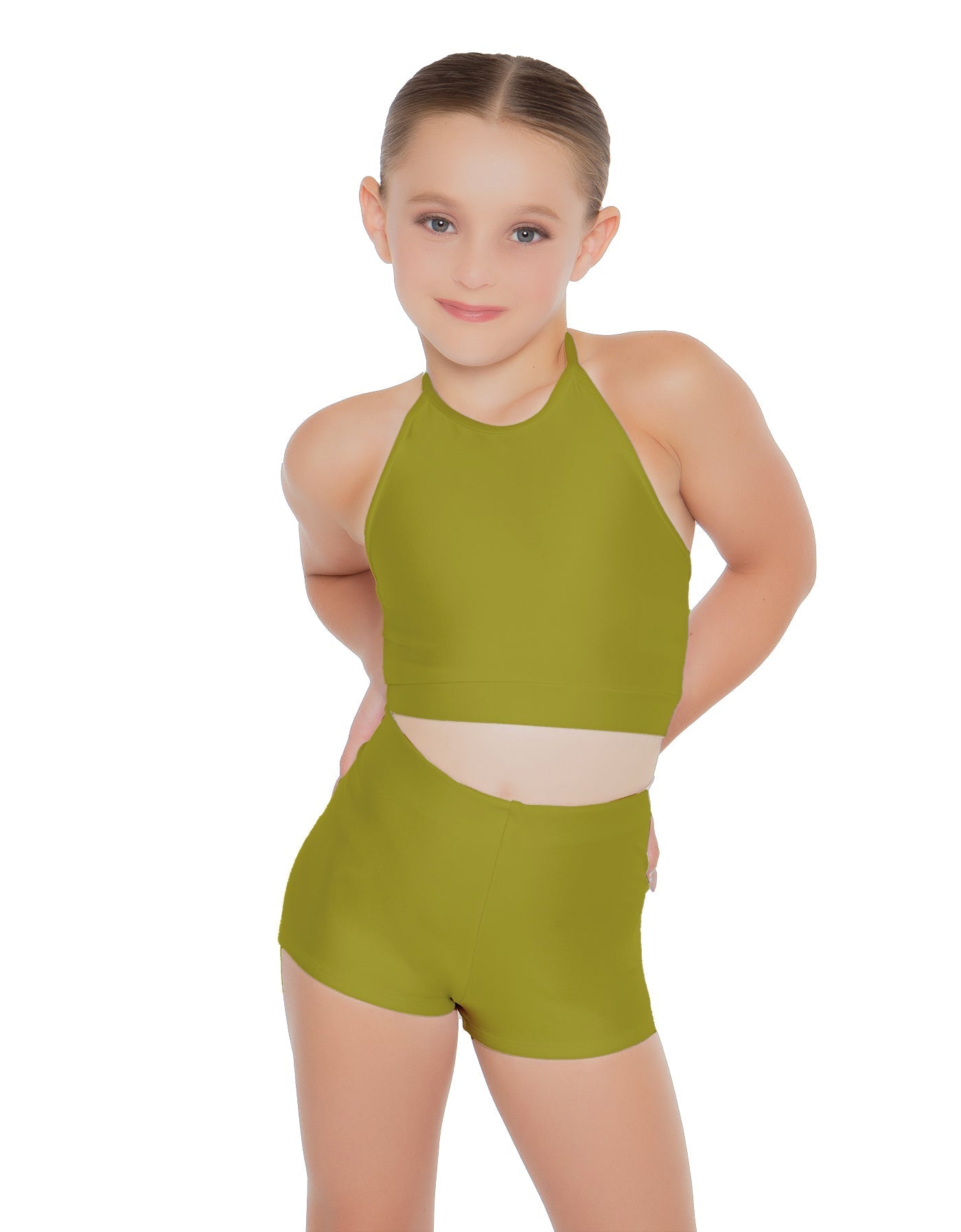 Solid Lycra Halter Binding Crop Top