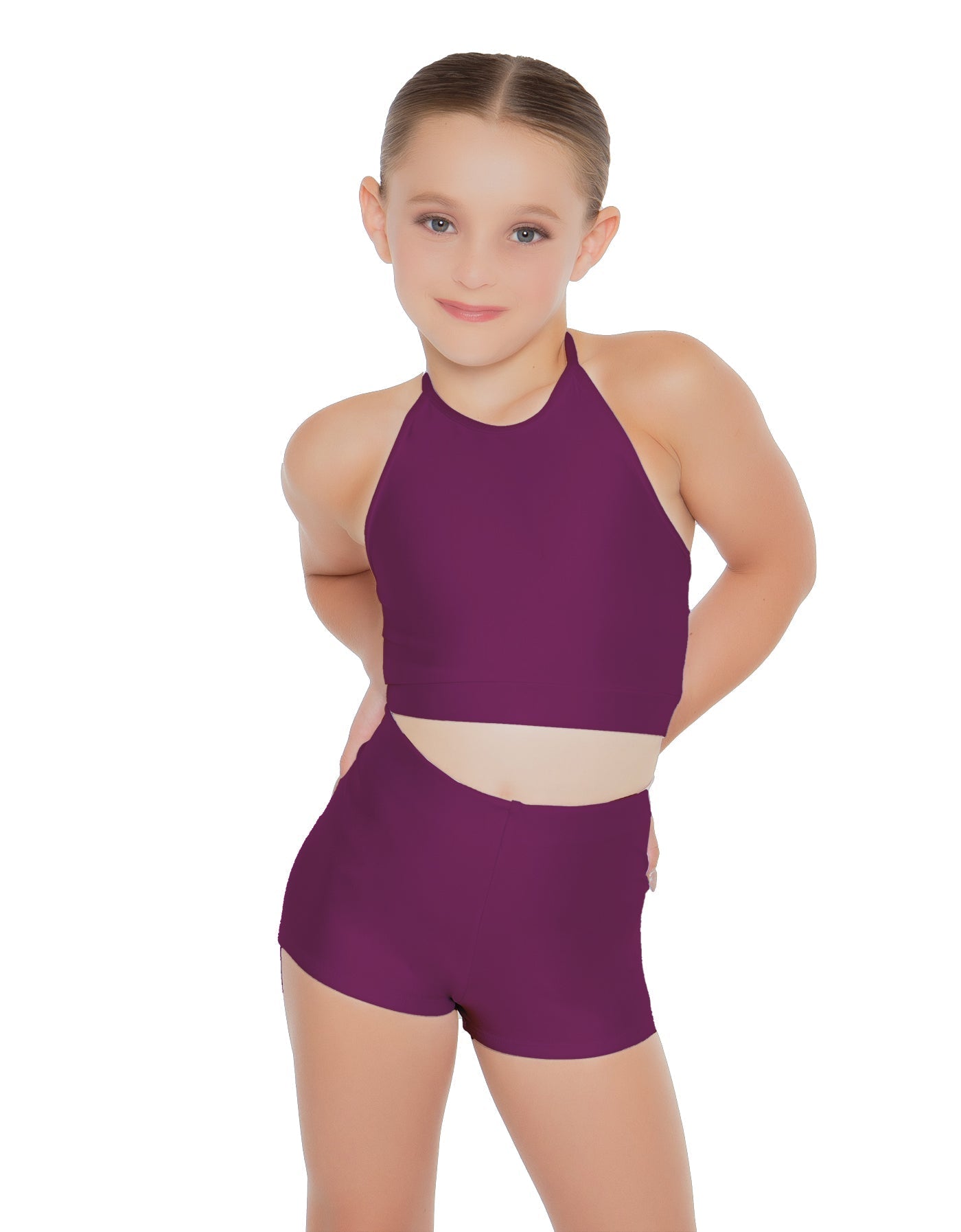 Solid Lycra Halter Binding Crop Top