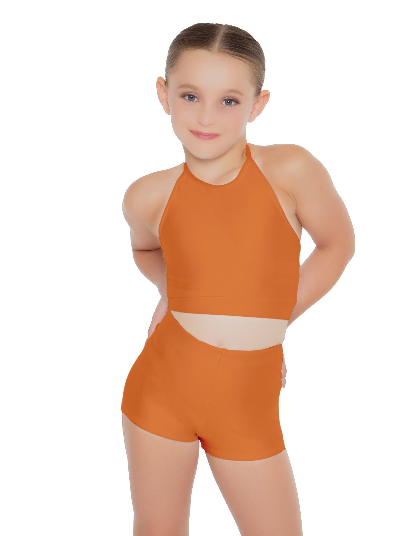 Solid Lycra Halter Binding Crop Top
