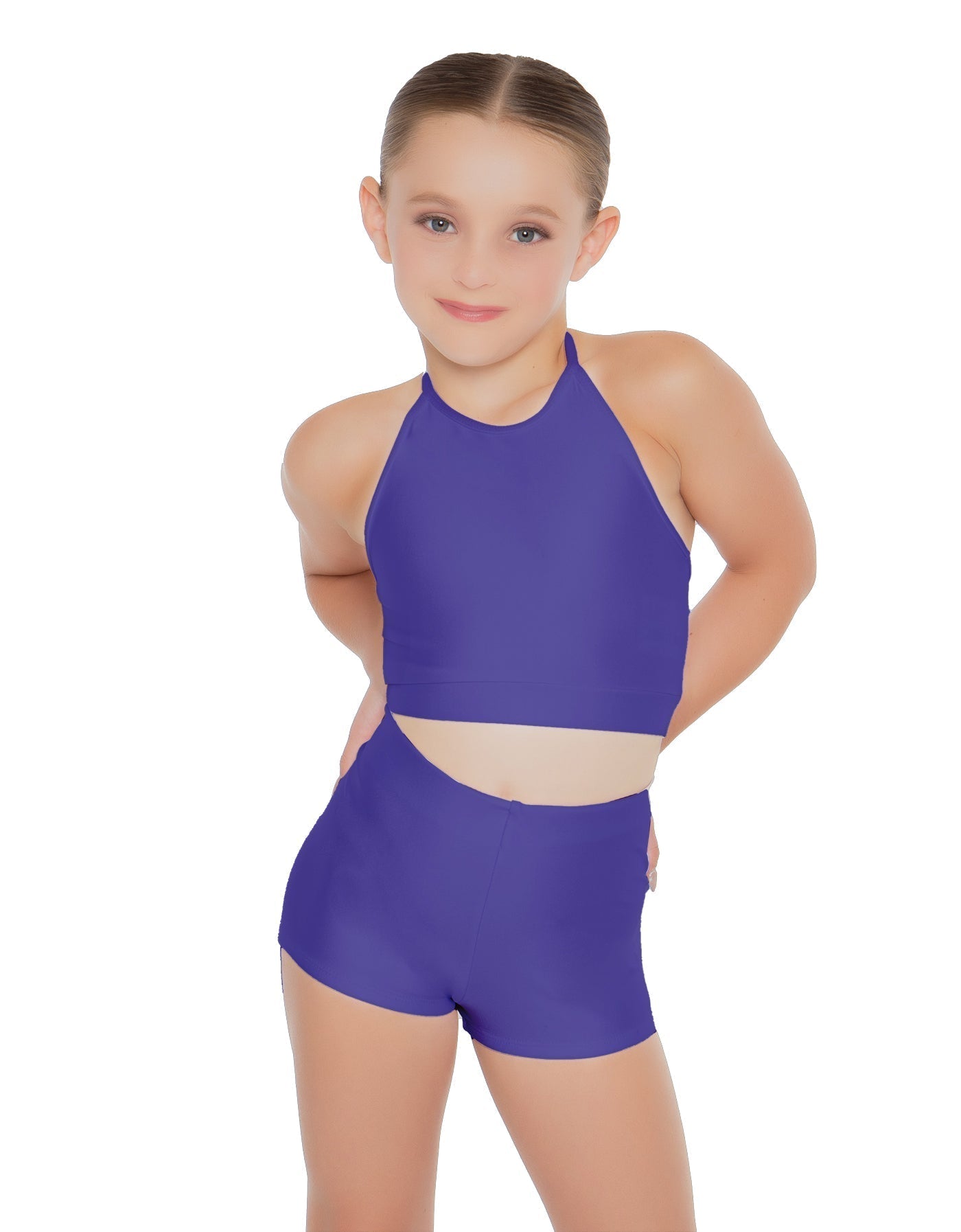 Solid Lycra Halter Binding Crop Top