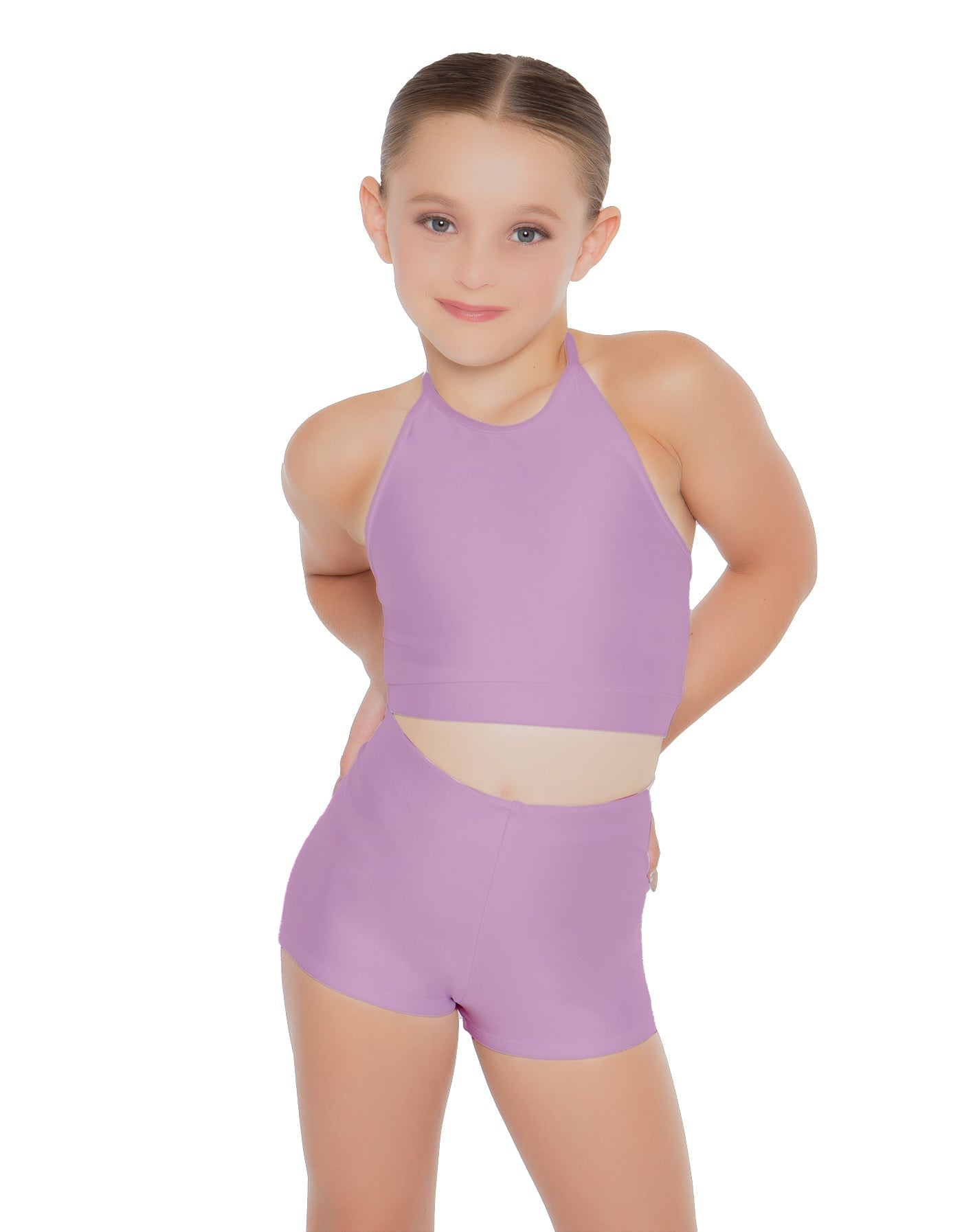 Solid Lycra Halter Binding Crop Top