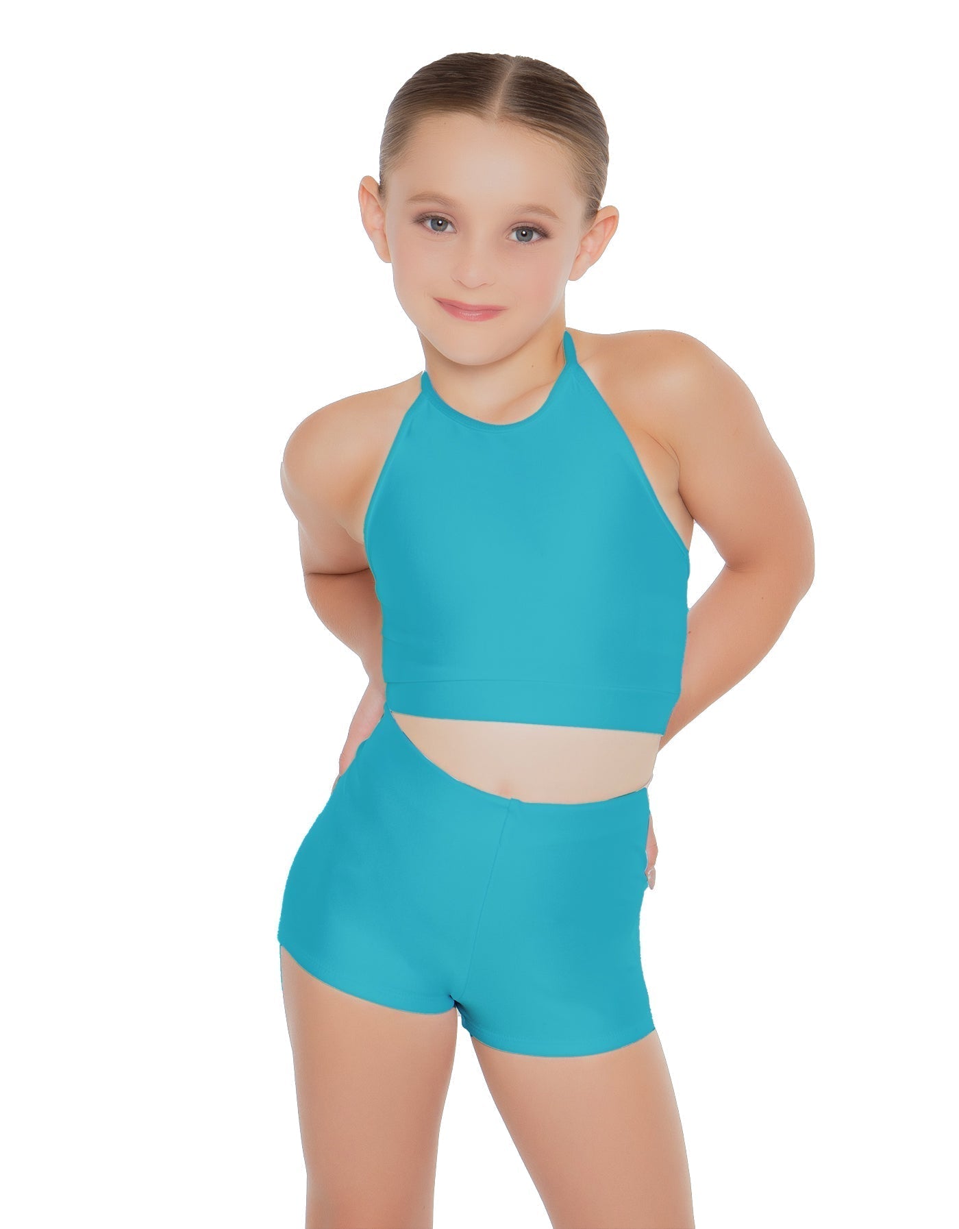 Solid Lycra Halter Binding Crop Top