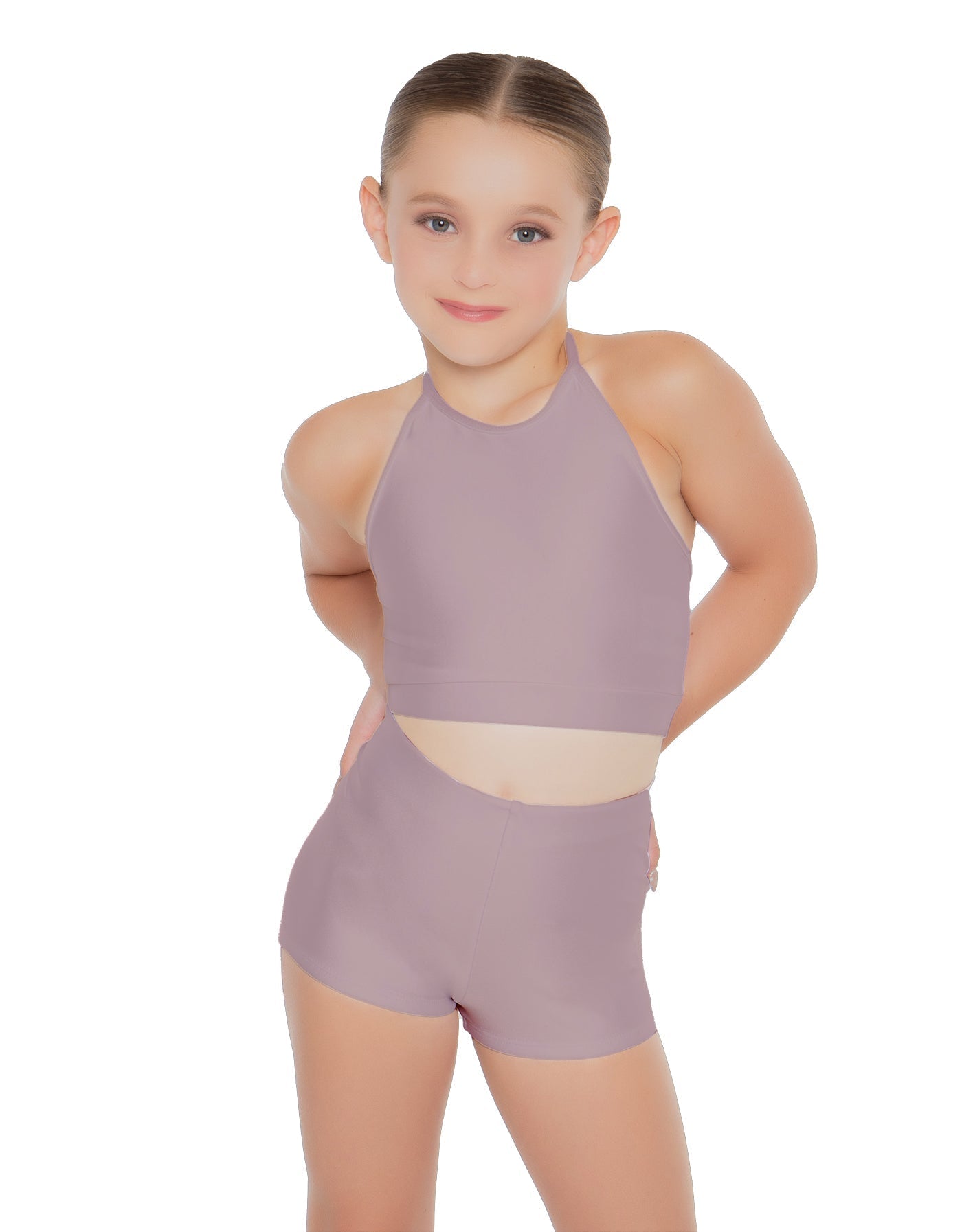 Solid Lycra Halter Binding Crop Top