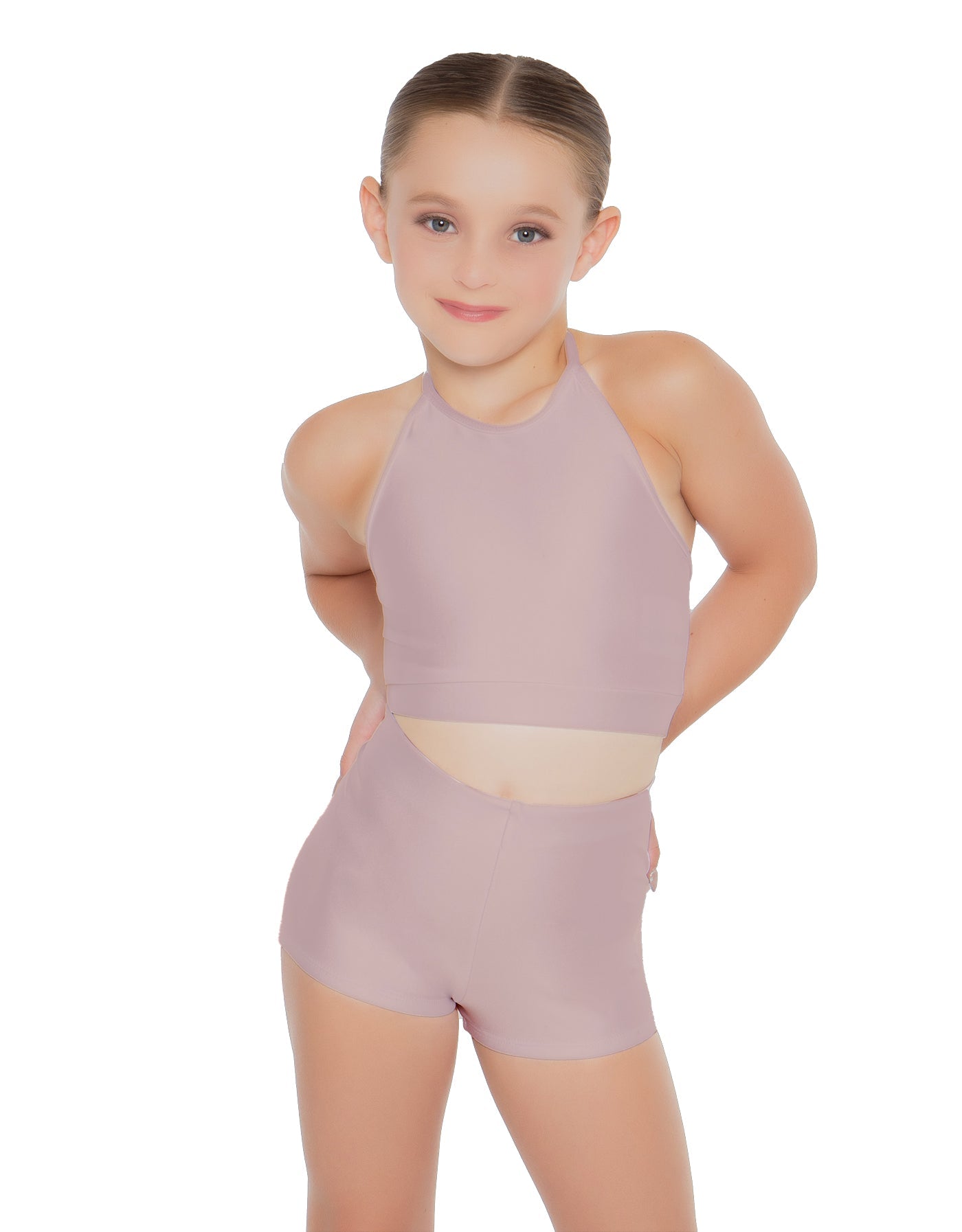 Solid Lycra Halter Binding Crop Top