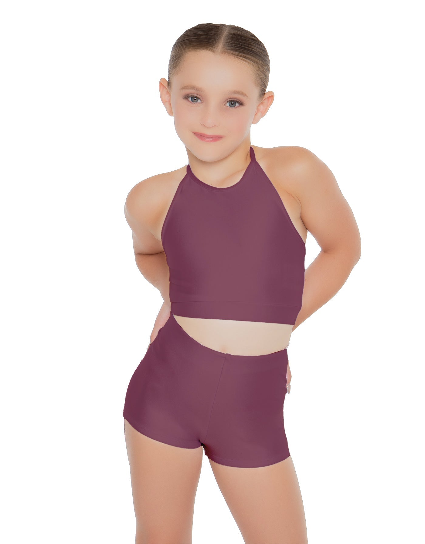 Solid Lycra Halter Binding Crop Top